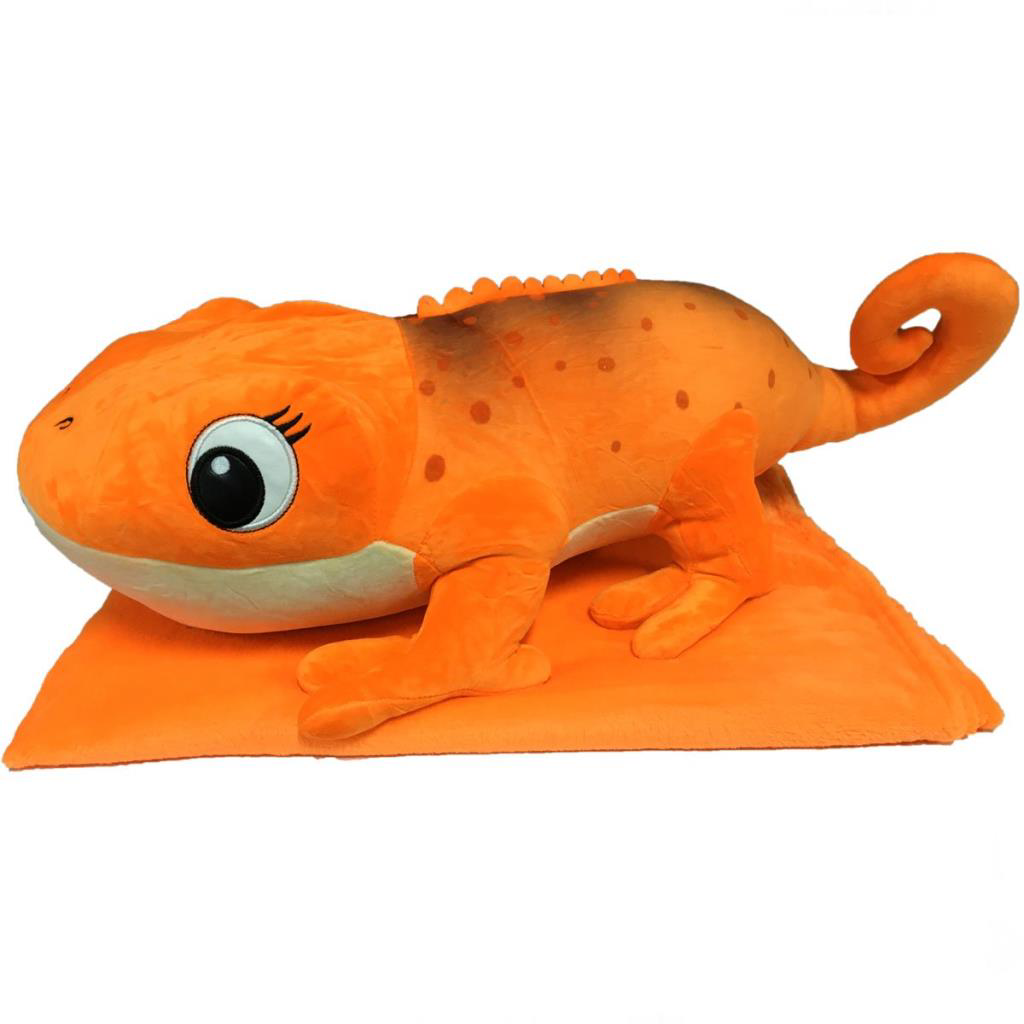 Peluş Battaniyeli Yatan Bukalemun 55 cm. Peluş Battaniyeli Yatan Bukalemun 55 cm.