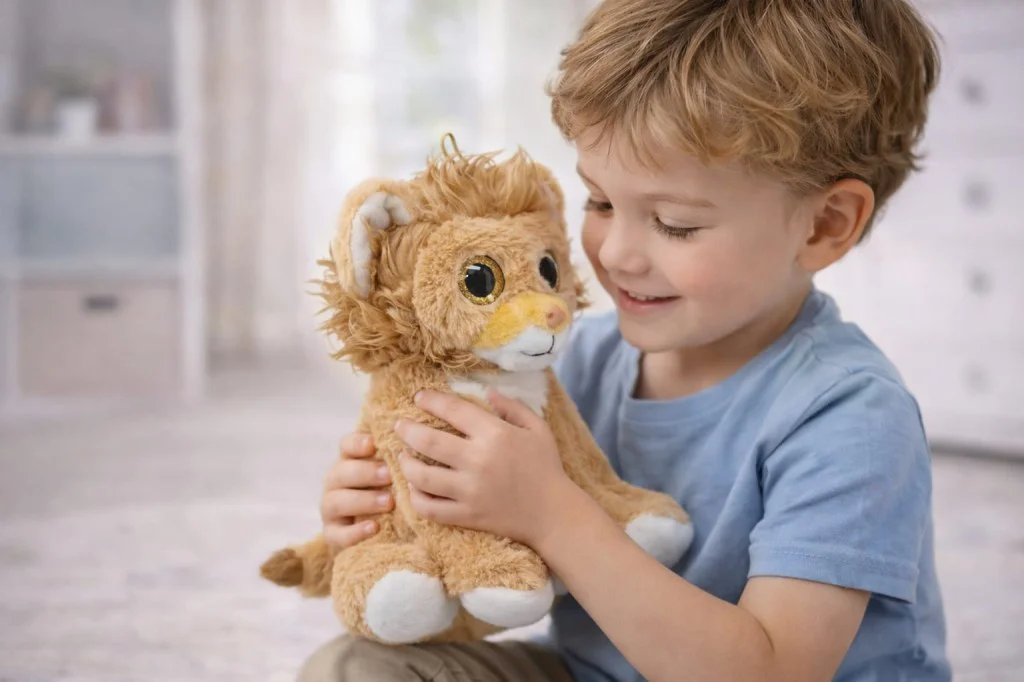 Peluş Cam Gözlü Hayvanlar 25 cm - Aslan - 1 ADET