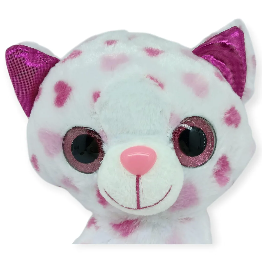 Peluş Cam Gözlü Hayvanlar 25 cm - Kedi - 1 ADET