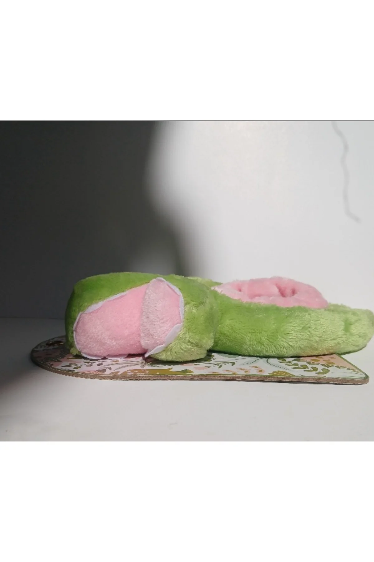 Peluş Dinazor Figürlü Taç ve Toka Seti (yeşil,pembe)