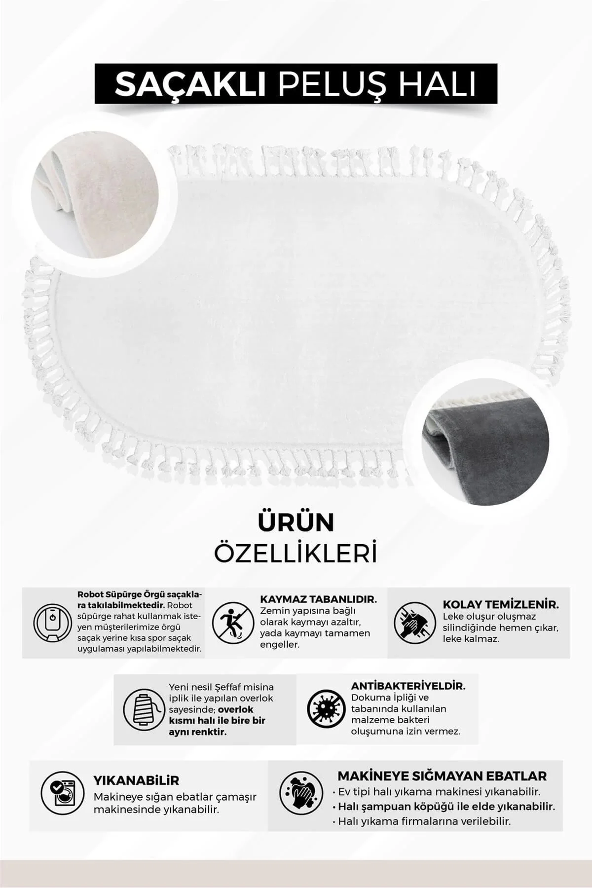 Peluş Halı Açık Vizon Cool Saçaklı Post Kesme Yolluk Kilim Salon Halısı Modelleri