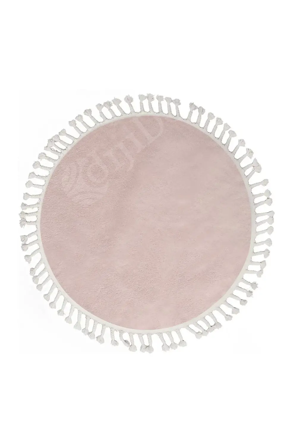 Peluş Halı Pembe Cool Saçaklı Yuvarlak Kesme Post Yolluk Kilim Sa