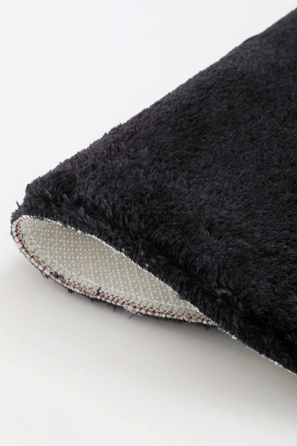 Peluş Halı Siyah Cool Yıkanabilir Oval Post Kesme Yolluk Kilim Salon Halısı Modelleri
