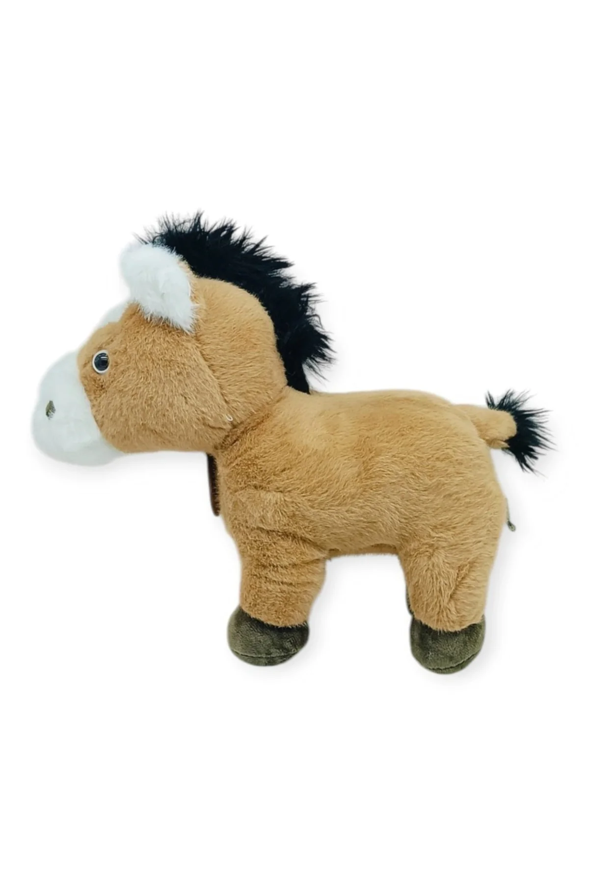 Peluş Hayvanlar Sesli 30 cm At - Koyu Kahverengi - 1 ADET
