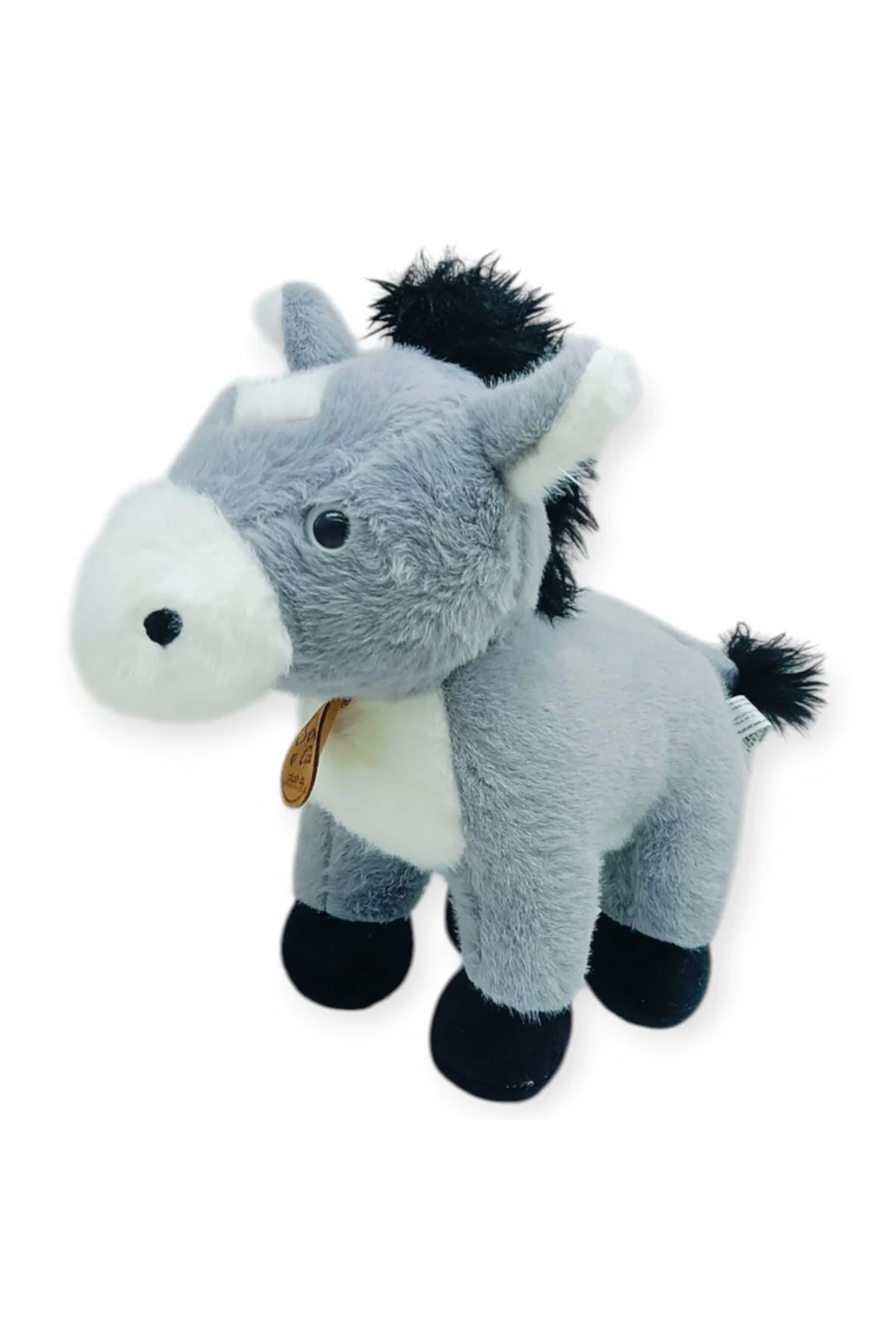 Peluş Hayvanlar Sesli 30 cm At - Gri - 1 ADET