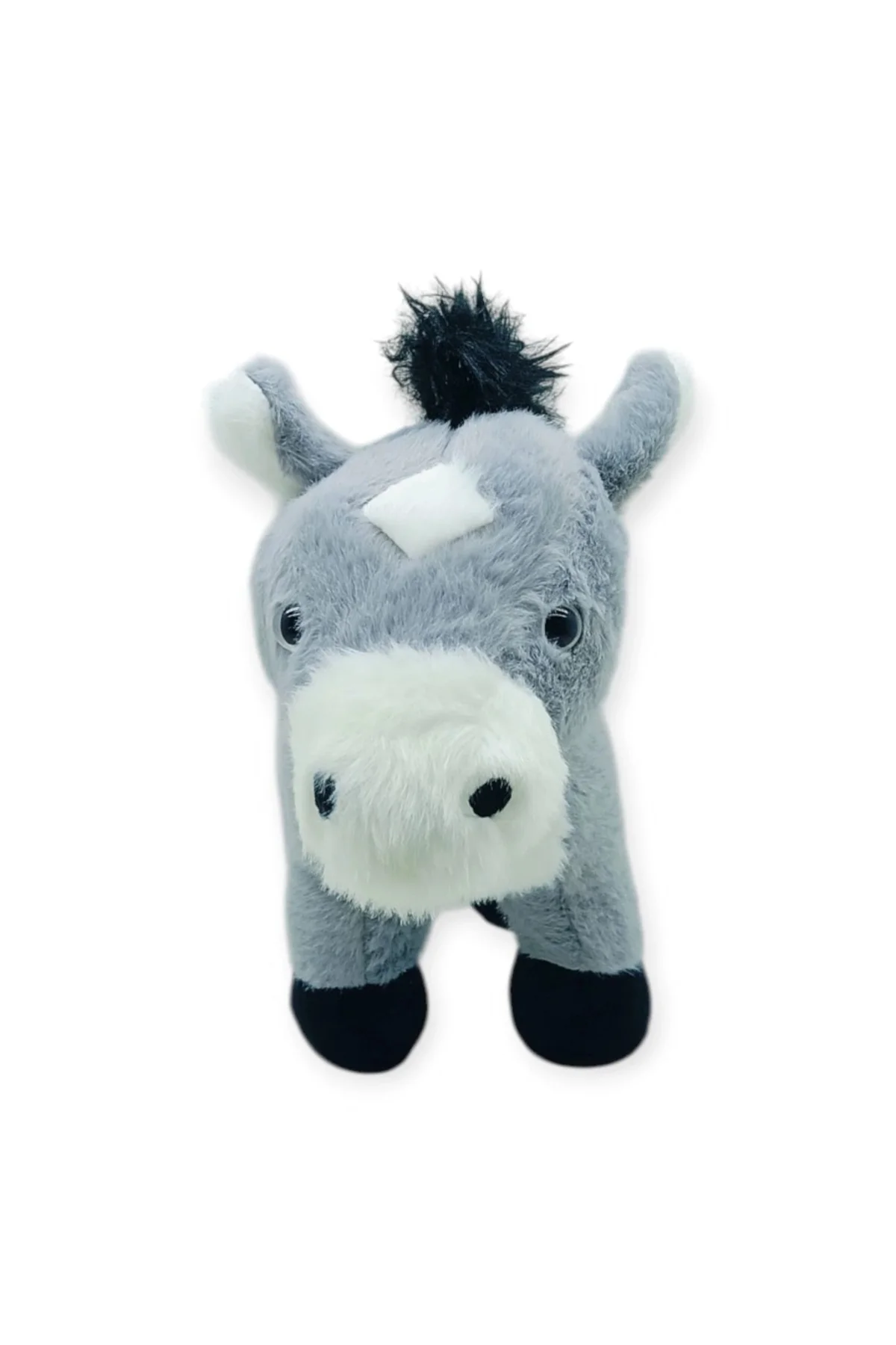 Peluş Hayvanlar Sesli 30 cm At - Gri - 1 ADET