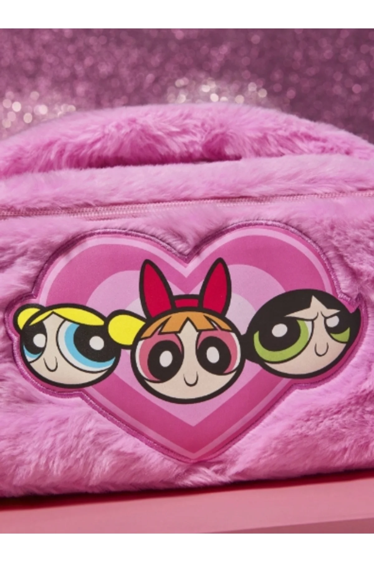 Peluş Karakter Desenli Pembe Kalp Detaylı Çok Amaçlı Fermuarlı Çanta / Makyaj Kutusu - Görsel 4