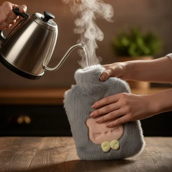 Peluş Kedi Figürlü Sıcak Su Torbası Konforlu Isıtıcı