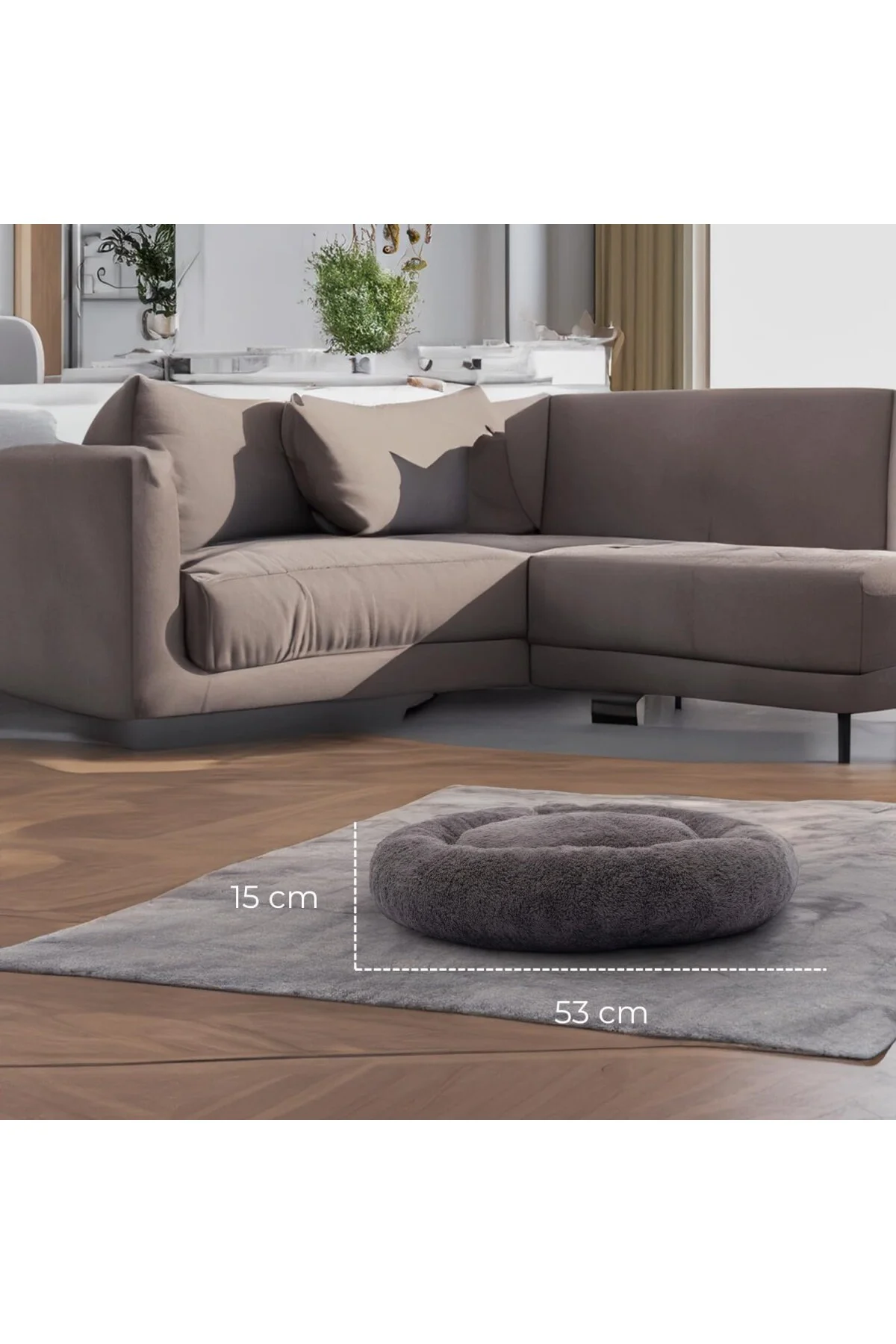 Peluş Kedi ve Köpek Yatağı Beyaz Renkte, Ekonomik Kedi Yatağı Ant