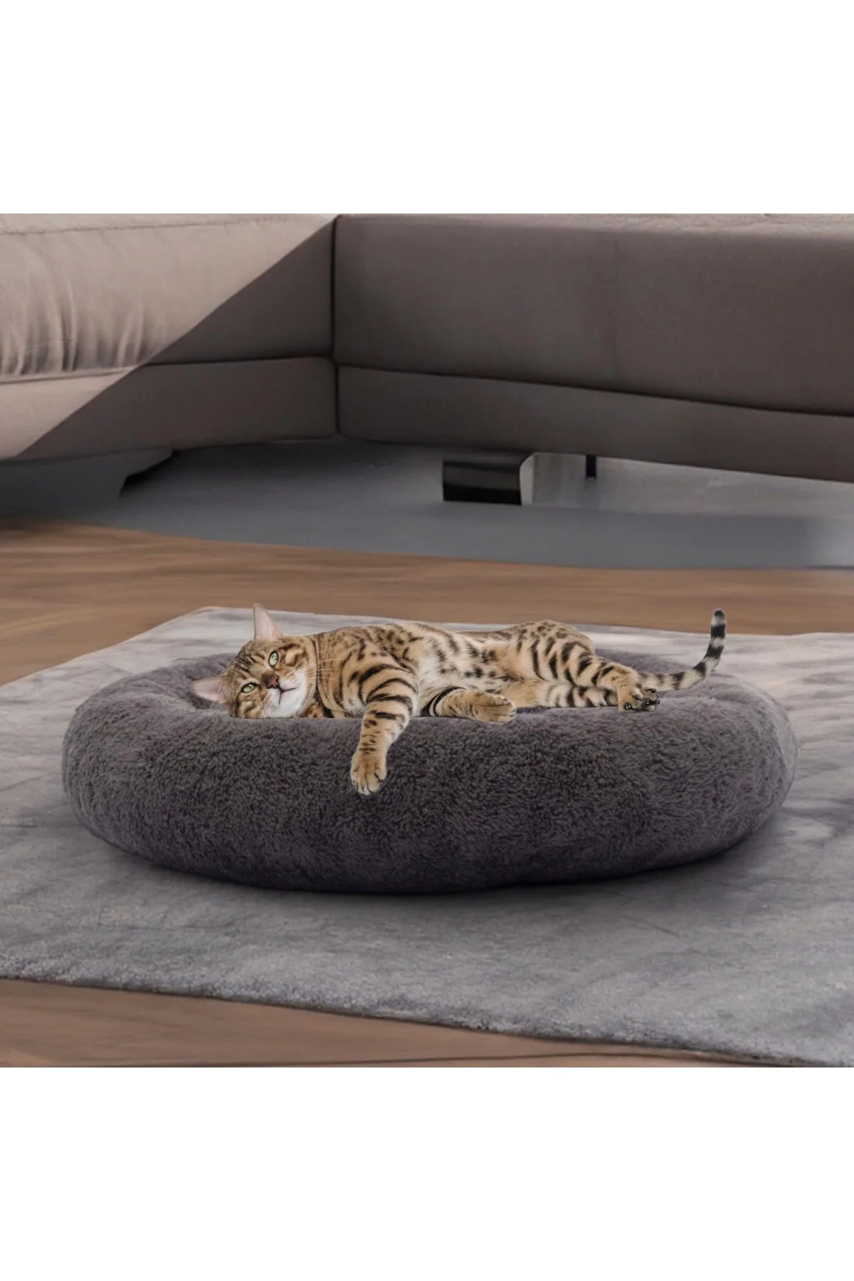 Peluş Kedi ve Köpek Yatağı Beyaz Renkte, Ekonomik Kedi Yatağı Ant