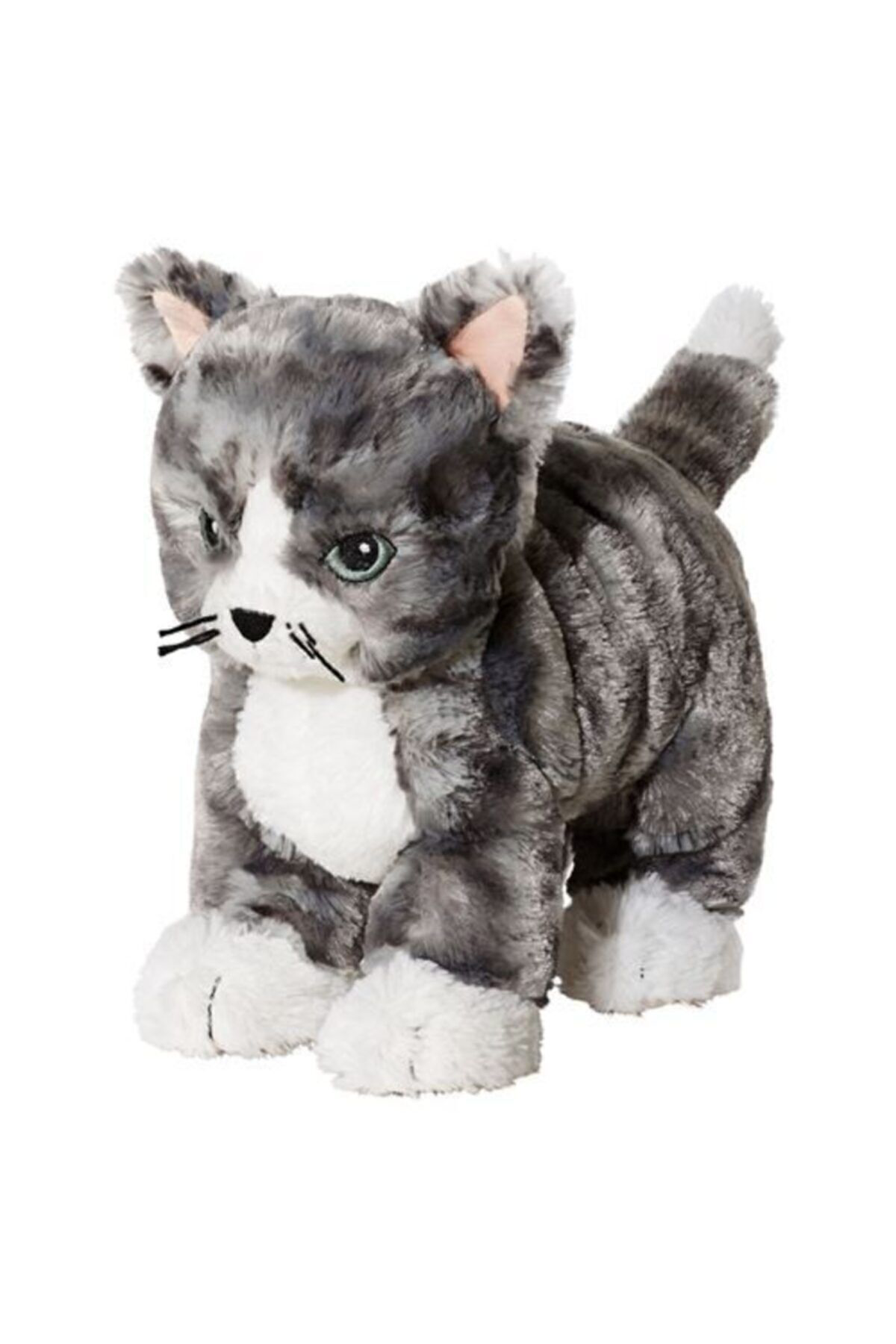 İkea Peluş Kedi Yumuşak Oyuncak, Gri-Beyaz Meridyendukkan Oyuncak Kedi
