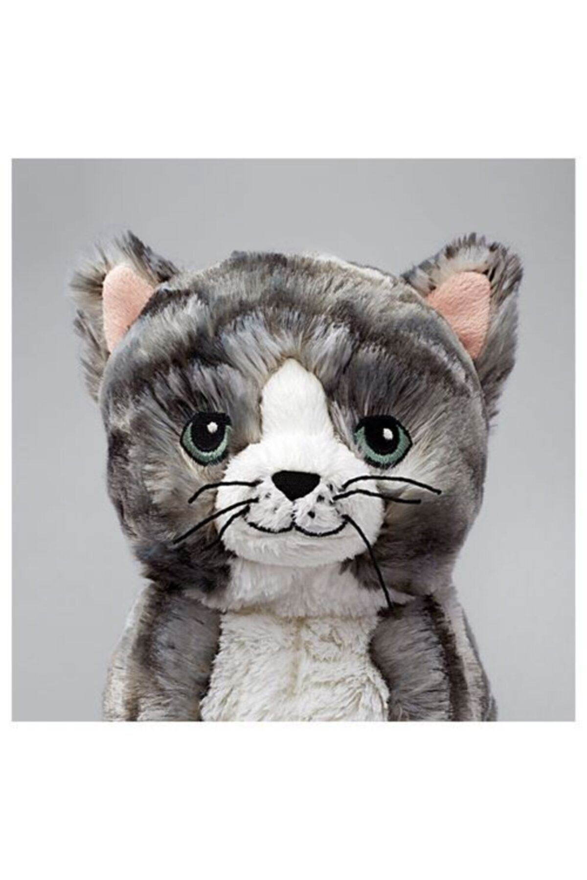 İkea Peluş Kedi Yumuşak Oyuncak, Gri-Beyaz Meridyendukkan Oyuncak Kedi