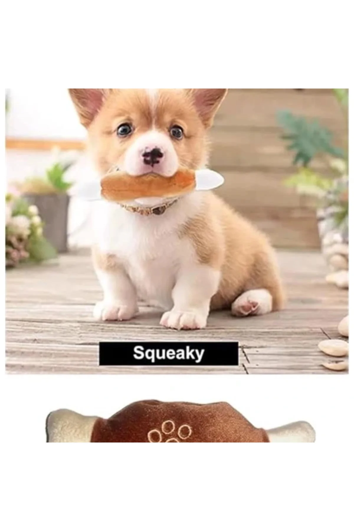 Peluş Kemik Dayanıklı Sesli Köpek Oyuncağı