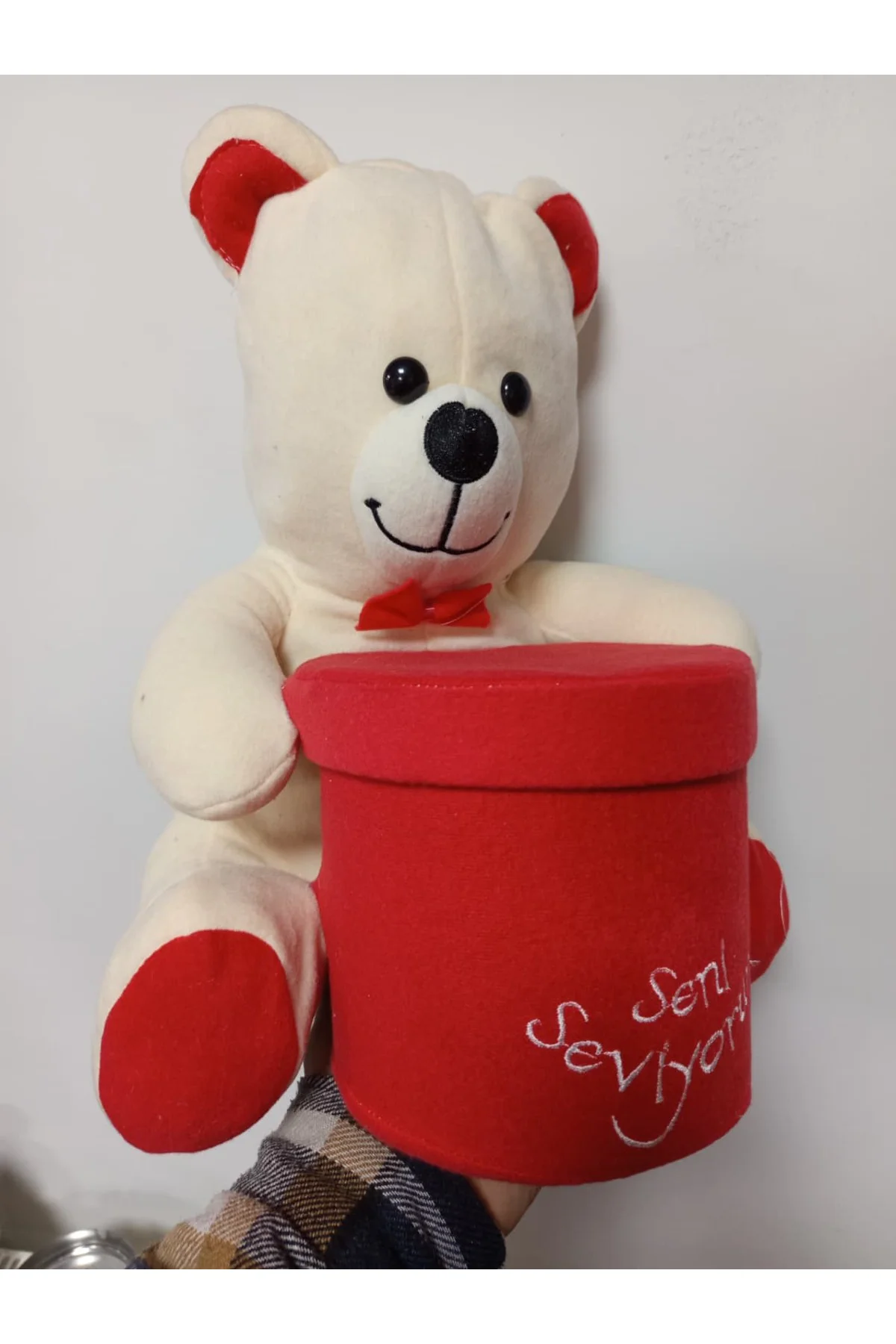 Peluş Kutulu Seni Seviyorum Ayı Kırem&Kırmızı Peluş Kutulu Seni Seviyorum Ayı Kırem&Kırmızı