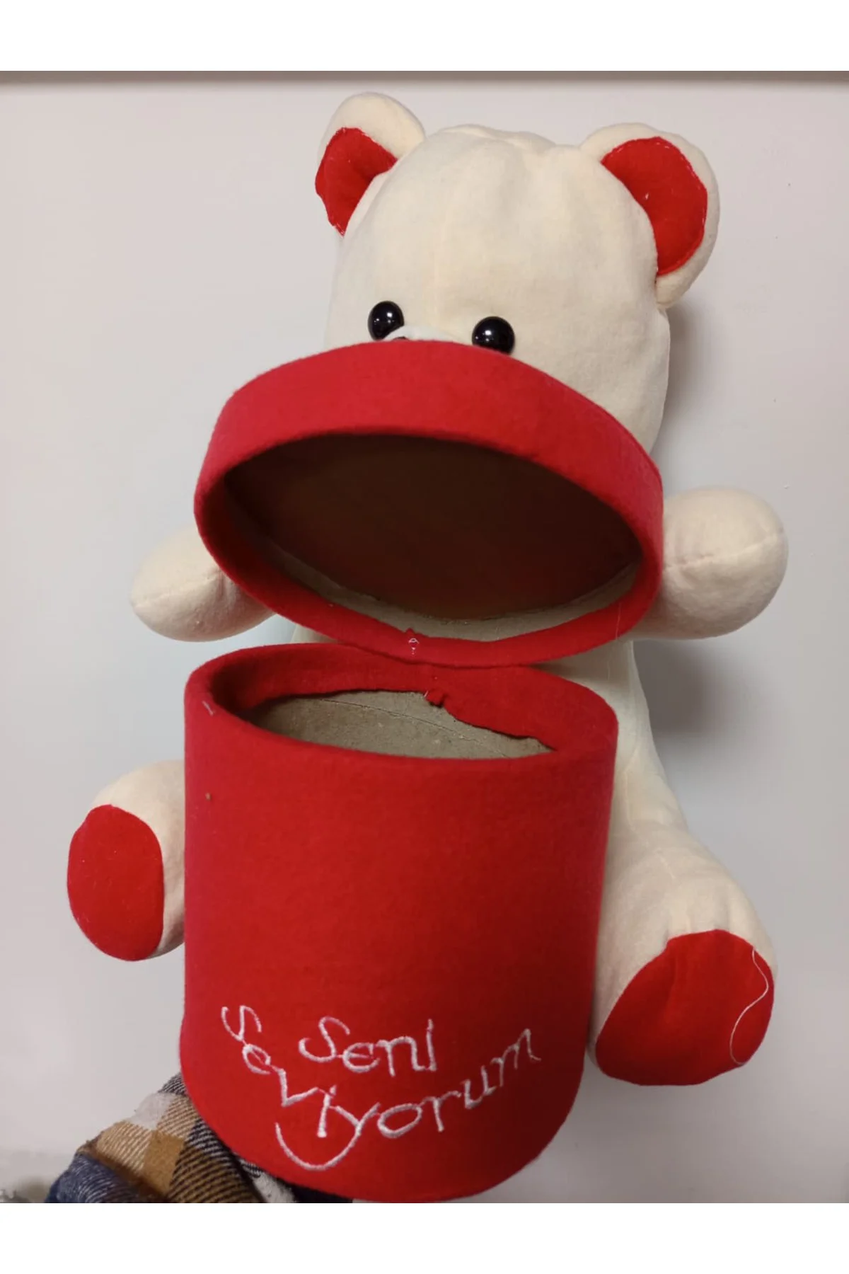 Peluş Kutulu Seni Seviyorum Ayı Kırem&Kırmızı