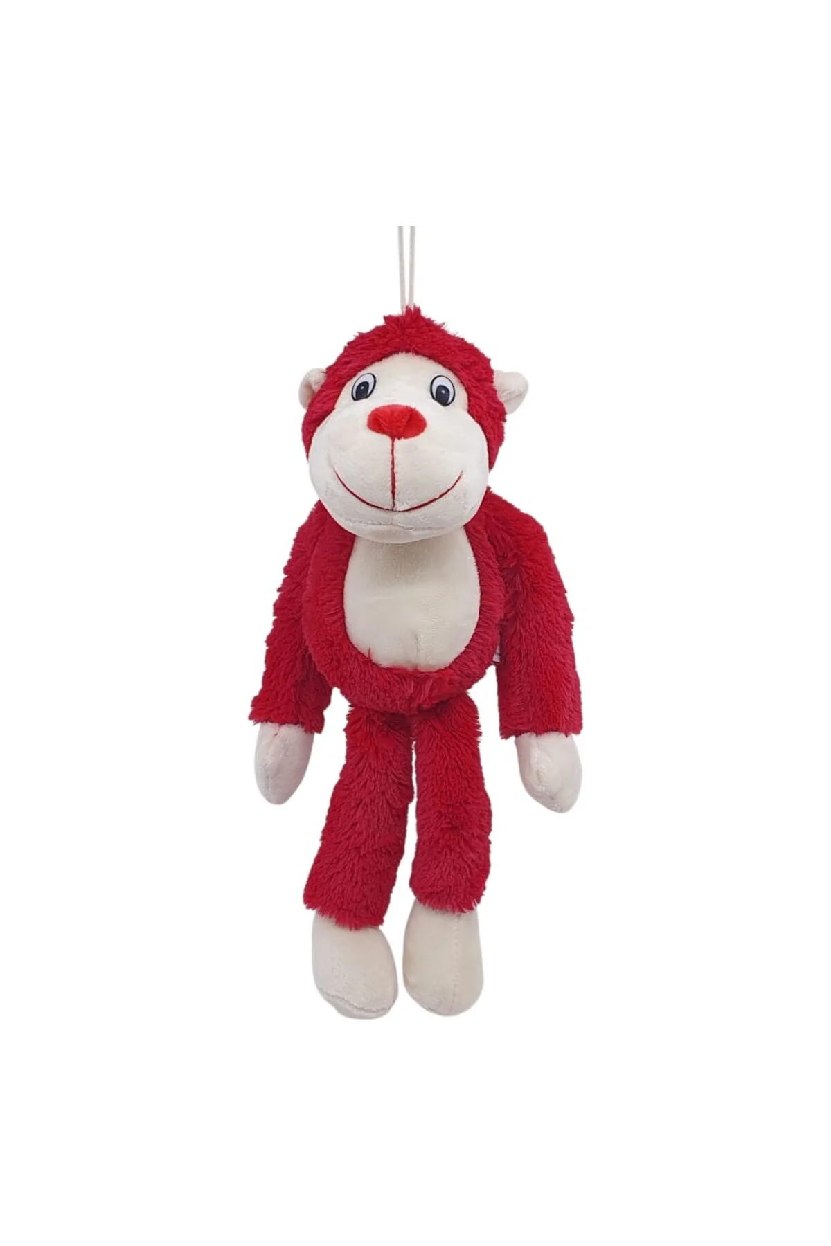 Peluş Maymun 40 cm - Yumuşak Peluş - G5501 - Kırmızı (Lisinya)
