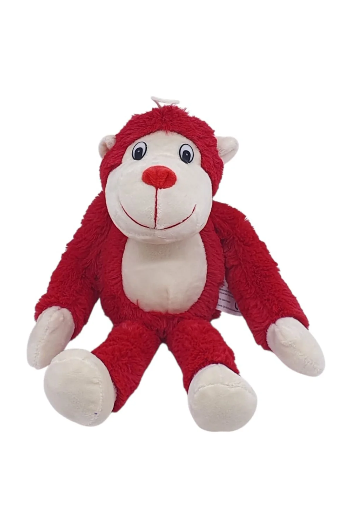 Peluş Maymun 40 cm - Yumuşak Peluş - G5501 - Kırmızı (Lisinya)