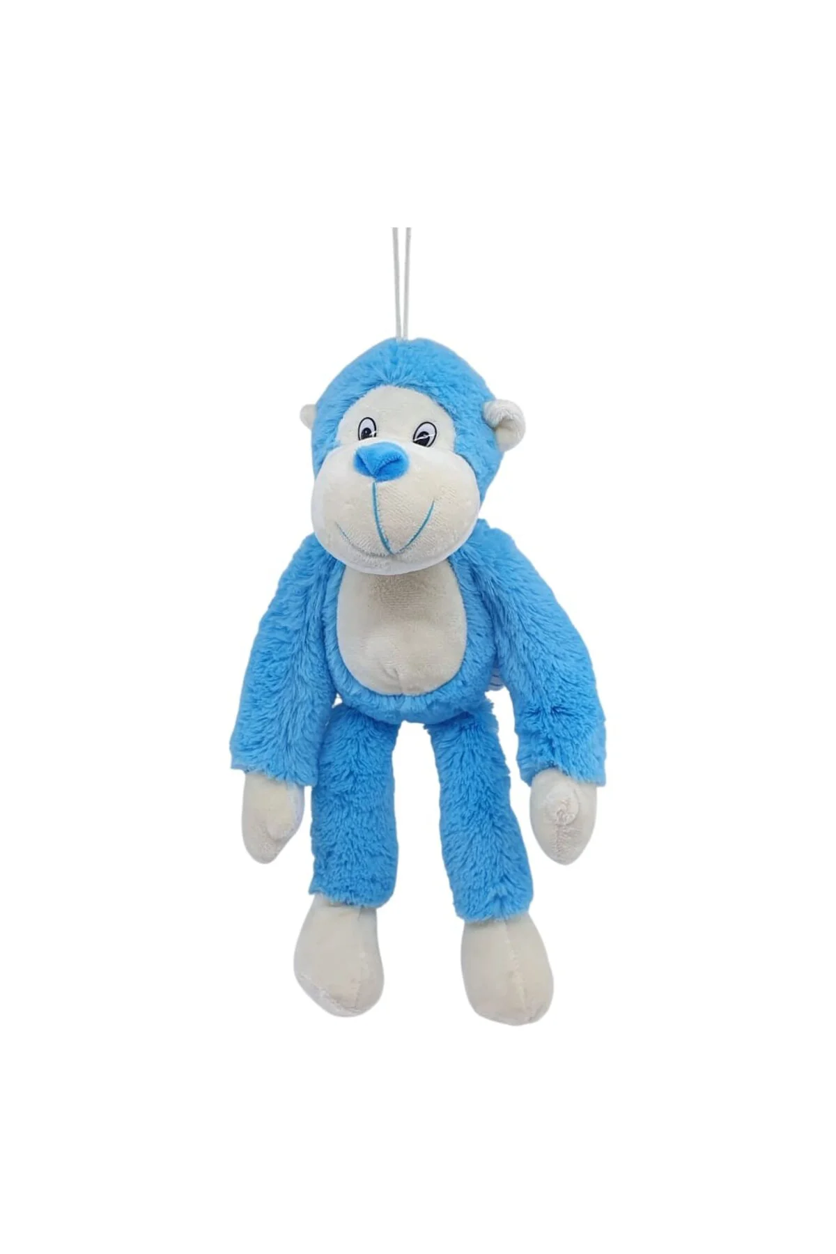 Peluş Maymun 40 cm - Yumuşak Peluş - G5501 - Mavi (Lisinya)