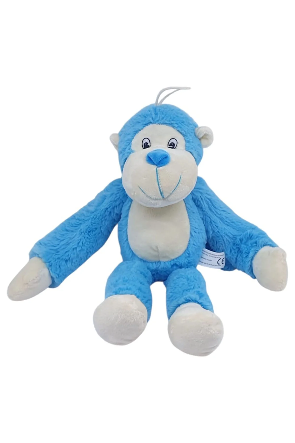 Peluş Maymun 40 cm - Yumuşak Peluş - G5501 - Mavi (Lisinya)