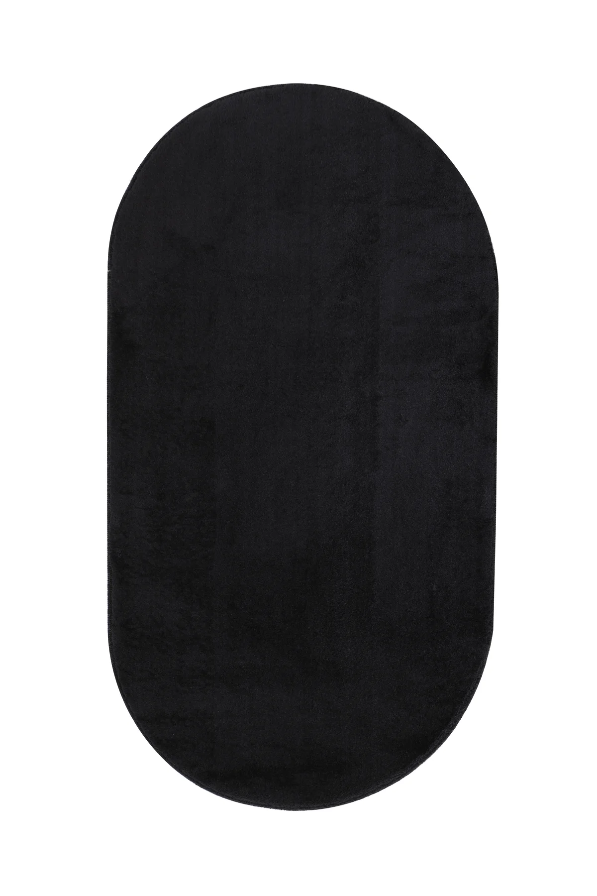 PELUŞ Oval Saçaksız HALI SİYAH RENK Silinebilir Yolluk 120x200 (3 m2)