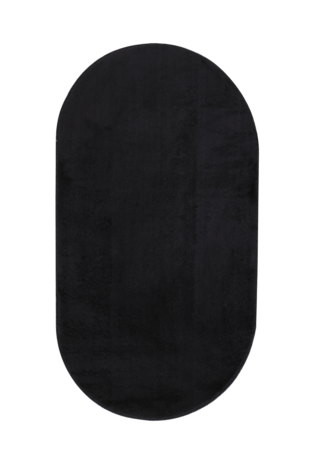 PELUŞ Oval Saçaksız HALI SİYAH RENK Silinebilir Yolluk 100x200