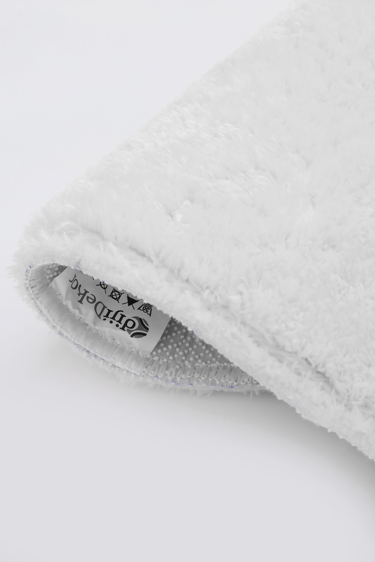 PELUŞ Oval Saçaksız HALI BEYAZ RENK Silinebilir Yolluk 60x150