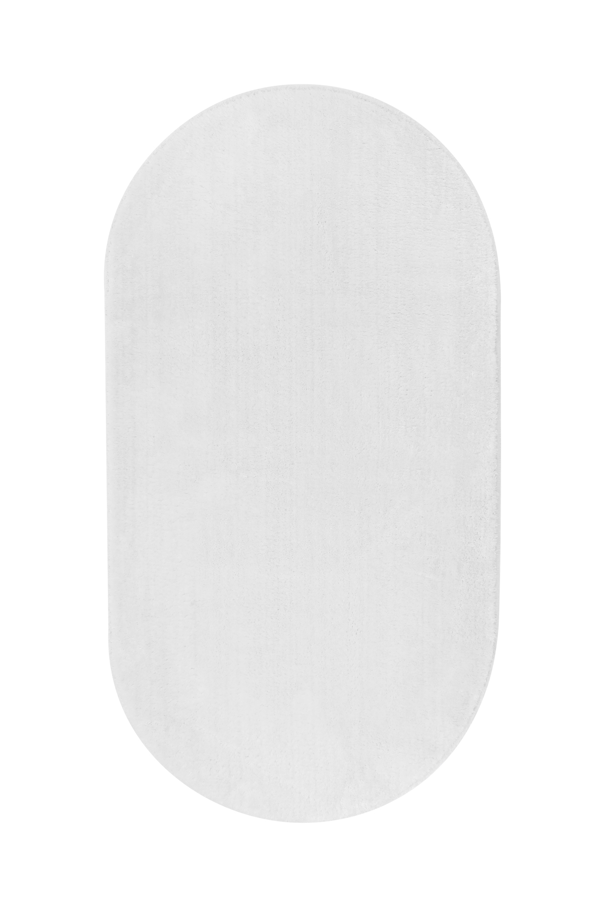 PELUŞ Oval Saçaksız HALI BEYAZ RENK Silinebilir Yolluk 60x150