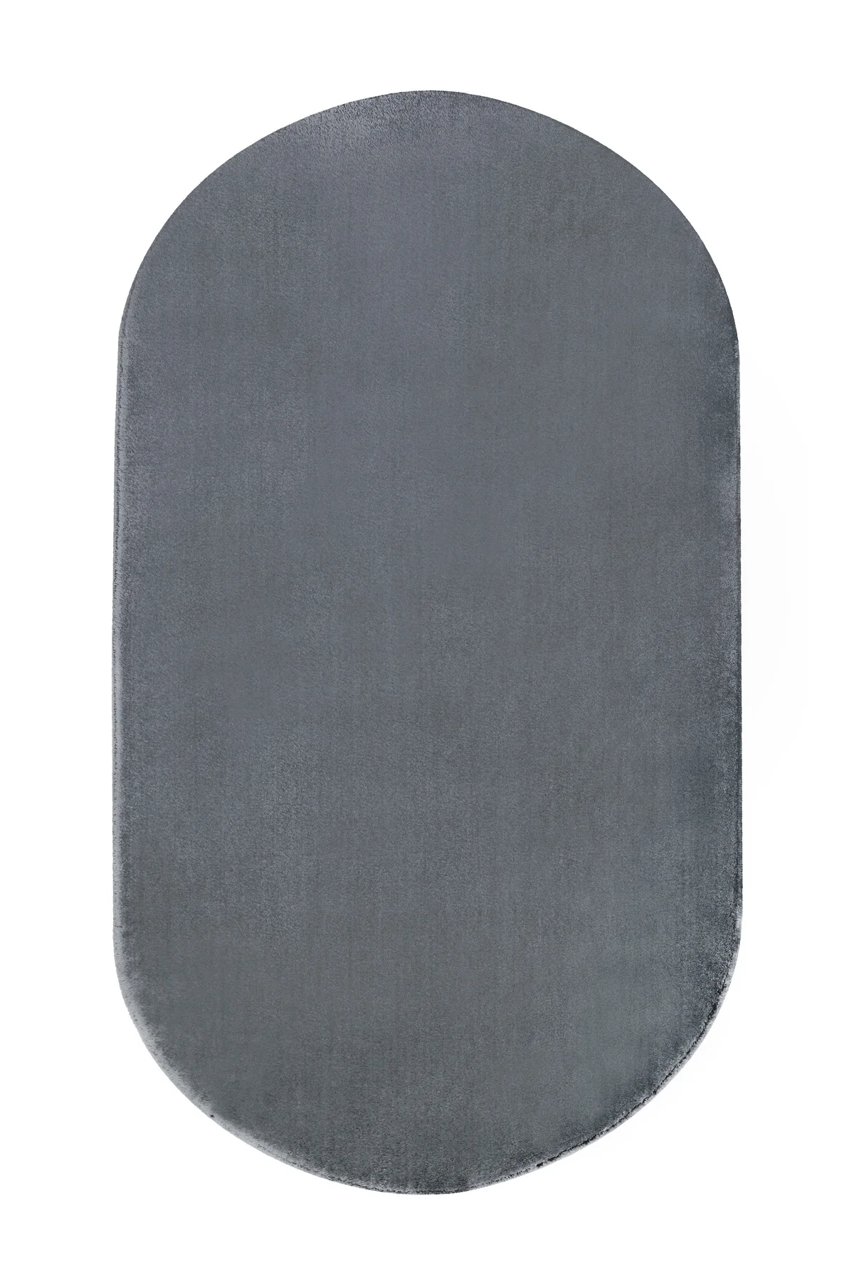 PELUŞ Oval Saçaksız HALI KOYU GRİ RENK Silinebilir Yolluk 60x400
