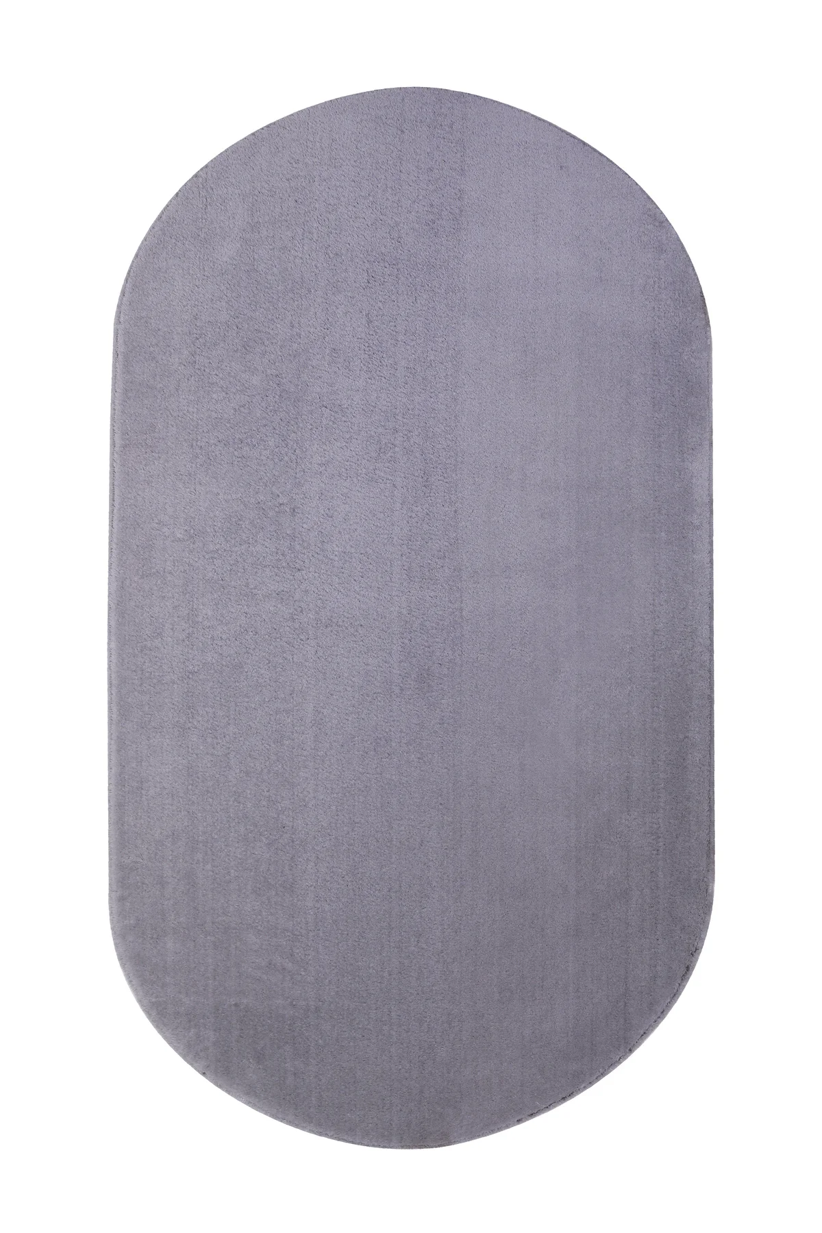 PELUŞ Oval Saçaksız HALI AÇIK GRİ RENK Silinebilir Yolluk 80x100