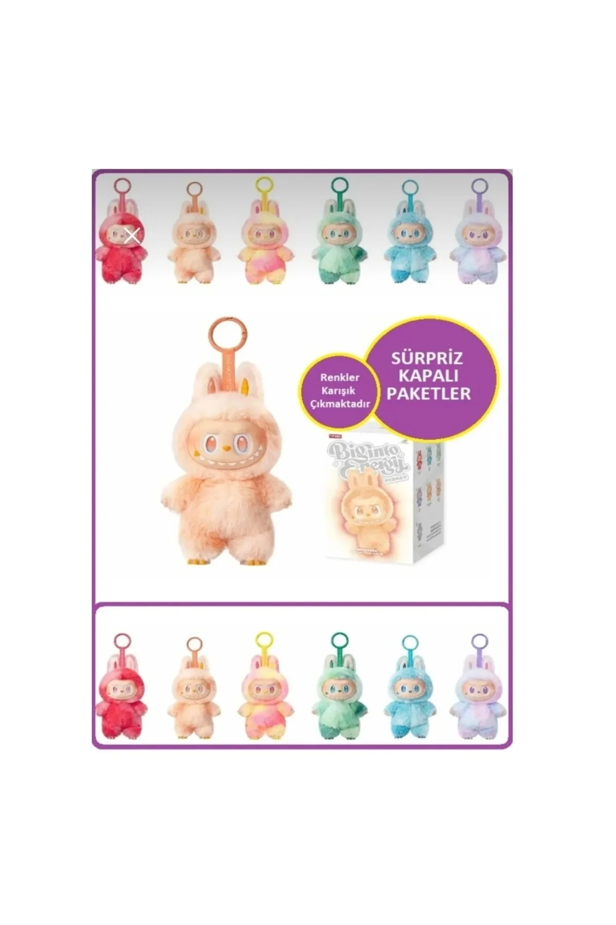 Peluş oyuncak anahtarlık figür 16 cm kutulu 3+ yaş tekli paket açılınca iade yok