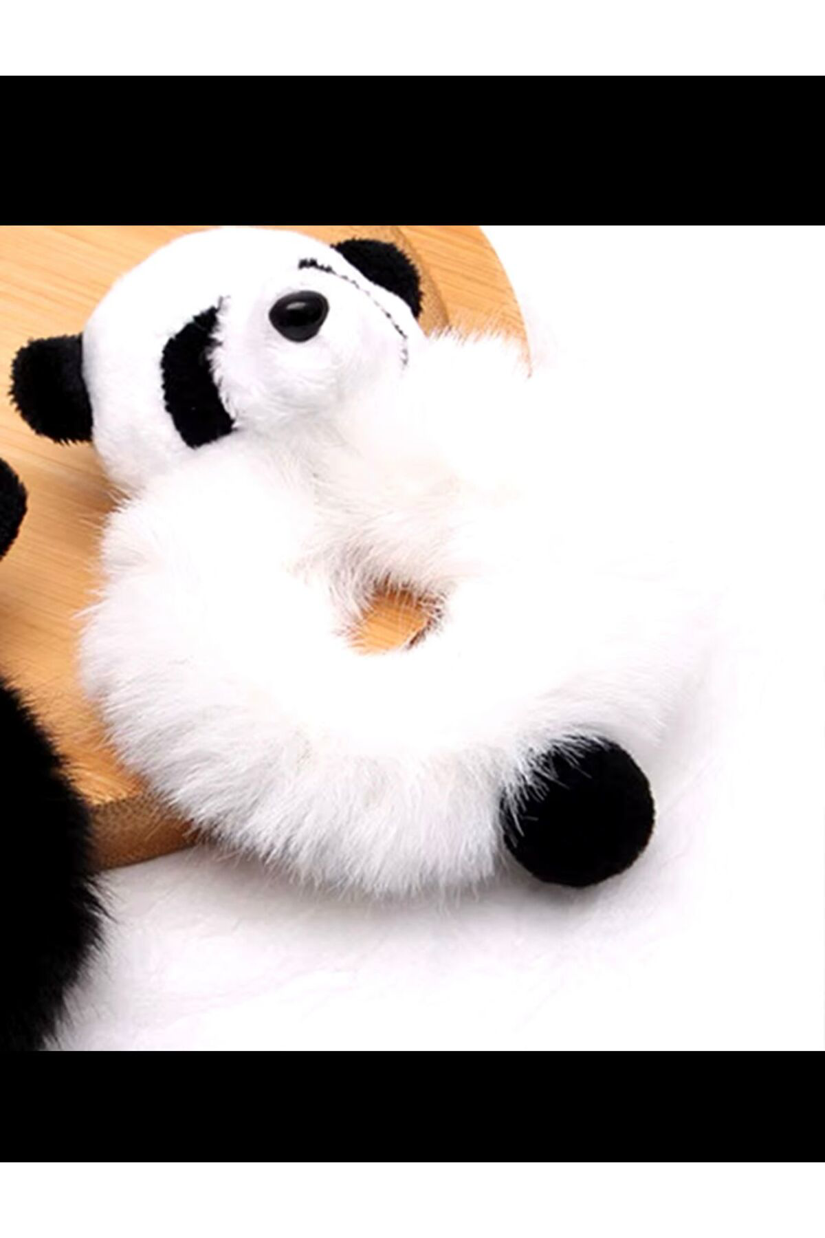 Arescollection Peluş Pandali Lastikli Saç Tokasi