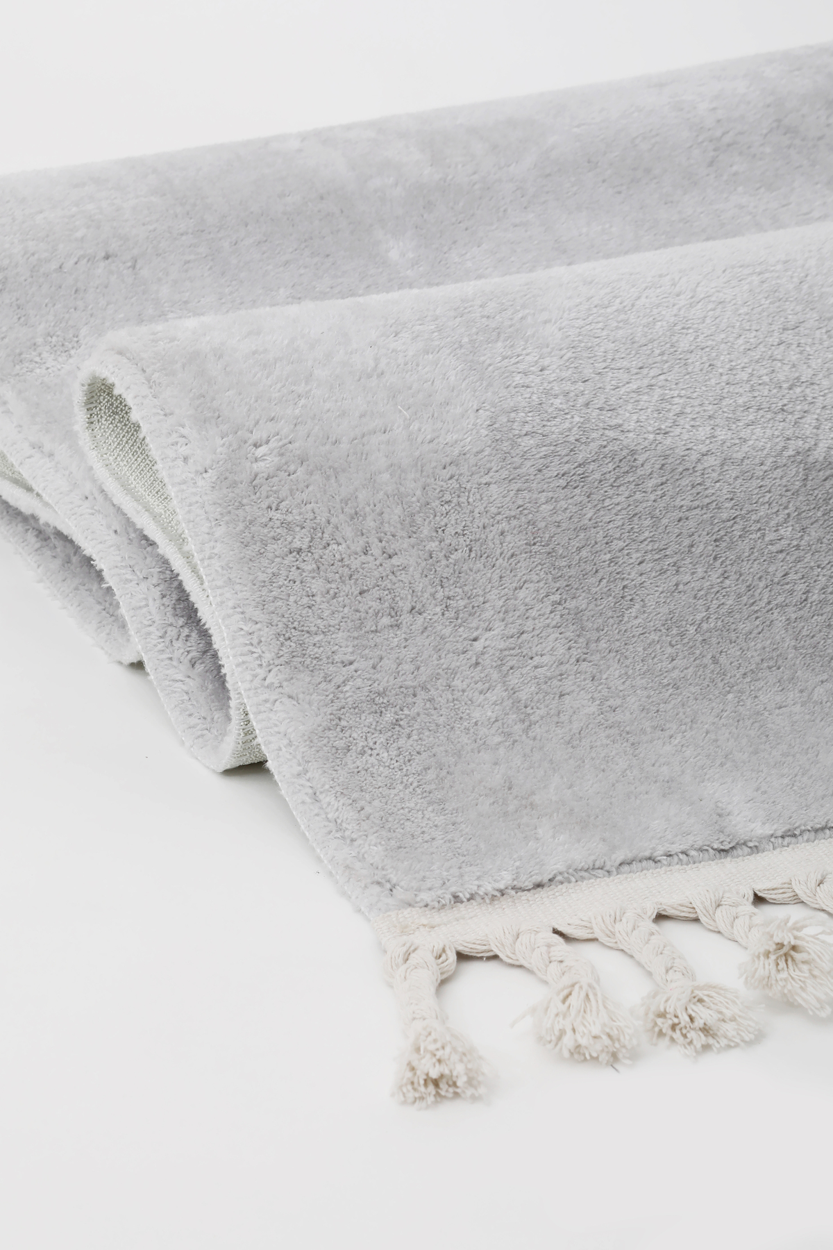 PELUŞ Saçaklı HALI AÇIK GRİ RENK Silinebilir 120x180