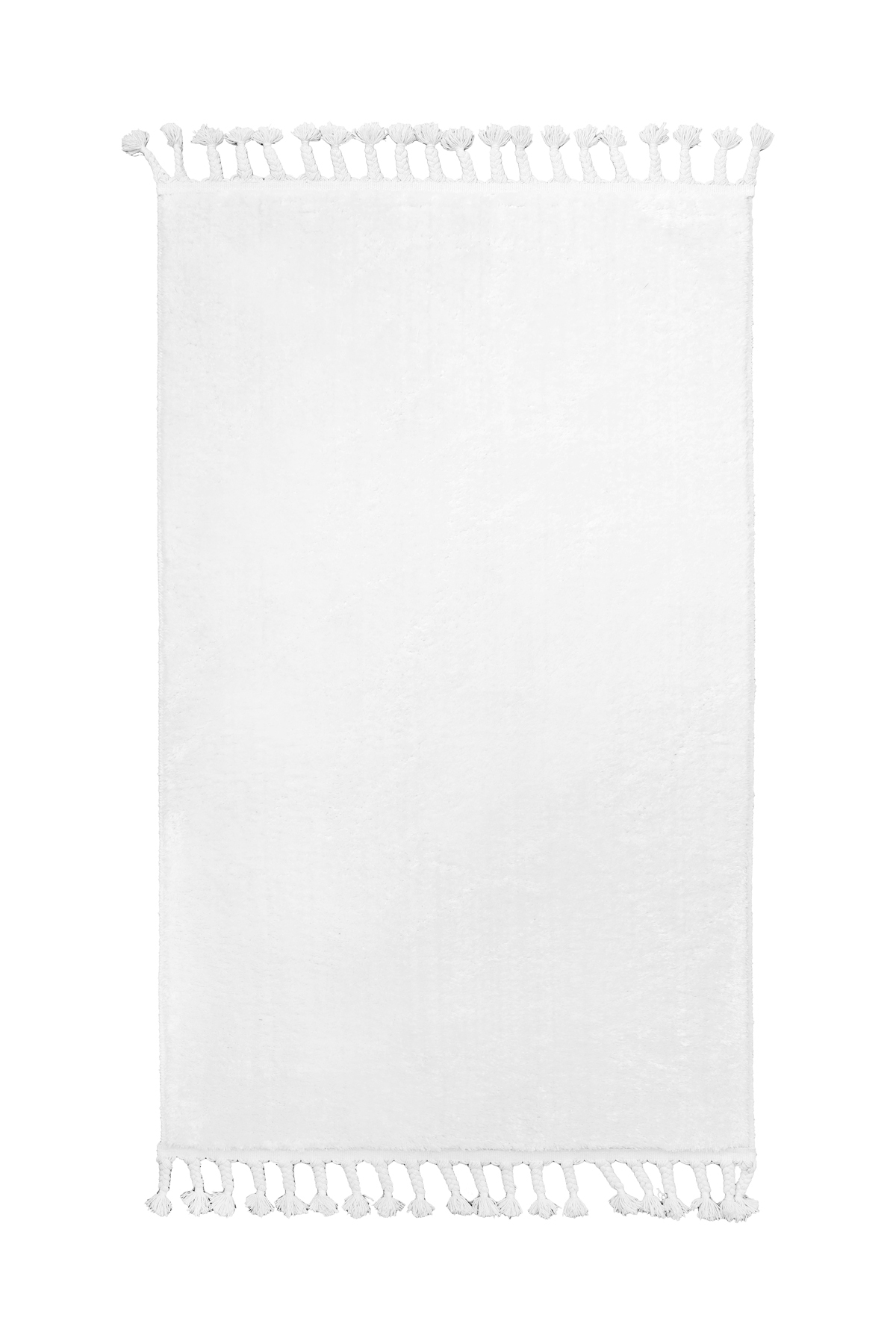 PELUŞ Saçaklı HALI BEYAZ RENK Silinebilir 120x150