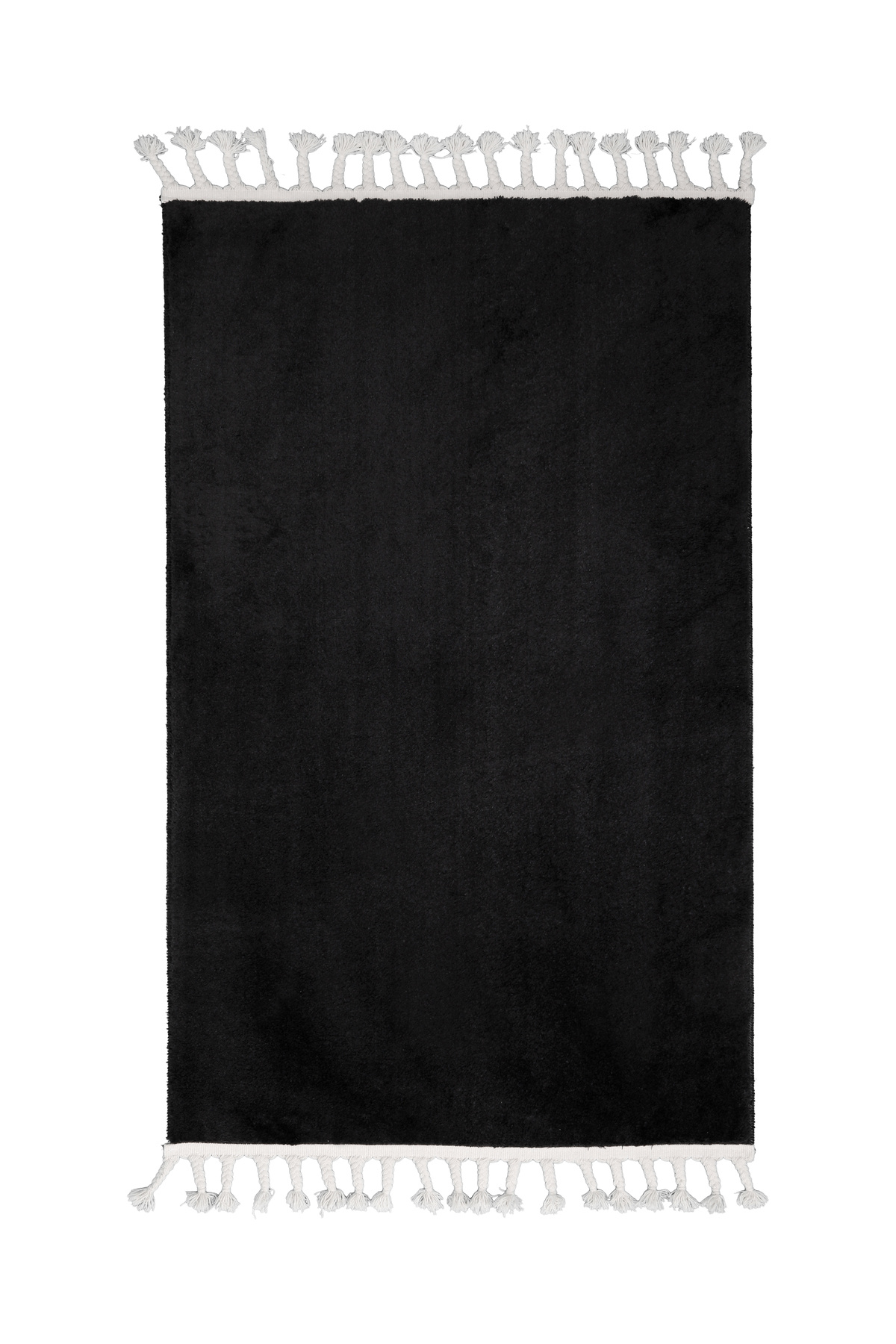 PELUŞ Saçaklı HALI SİYAH RENK Silinebilir 80x100