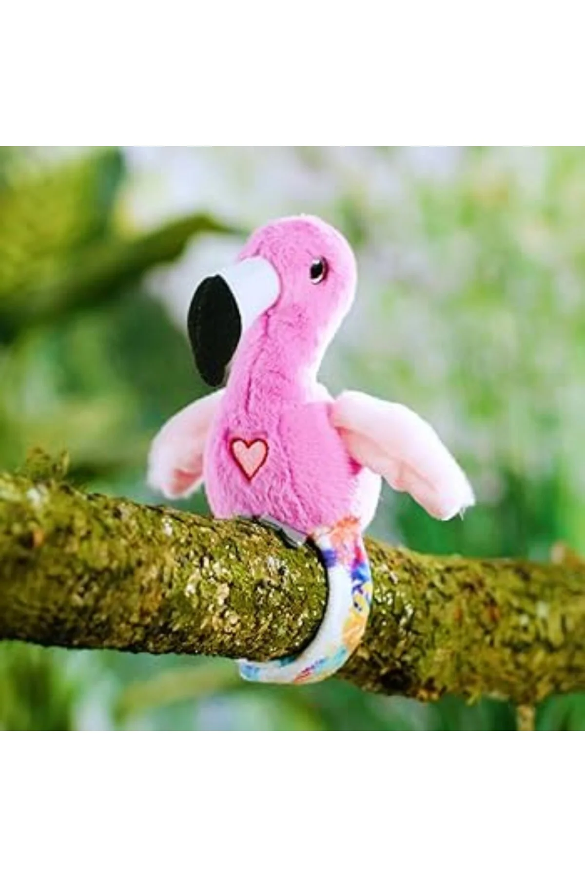 Peluş Ses Tekrarlı Hayvan Bileklik Aksesuar - Pembe Flamingo (Lis