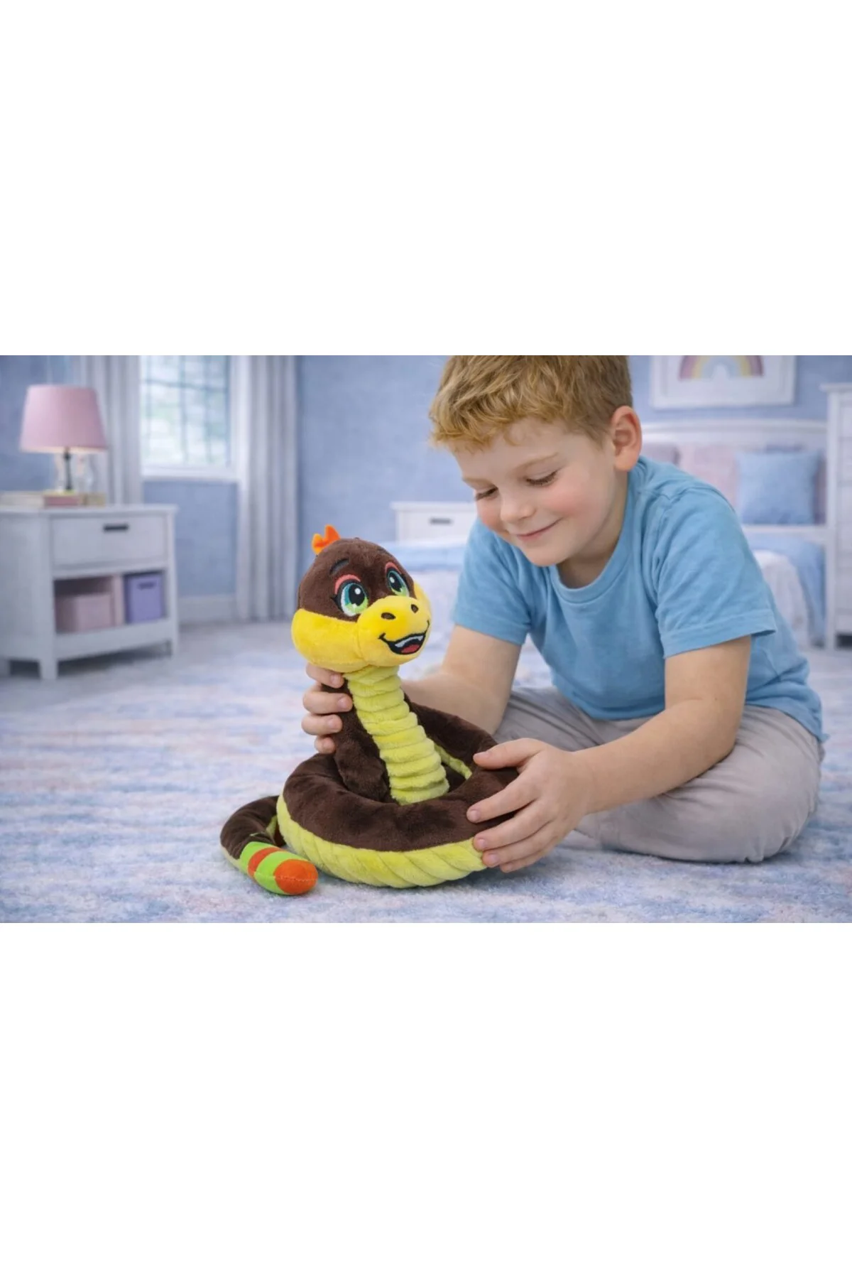 Peluş Sevimli Hayvanlar 35 cm - Kahverengi Çıngıraklı Yılan (Lisi