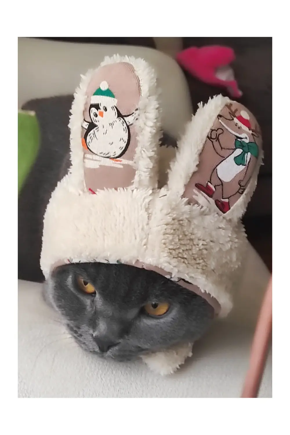 Peluş Tavşan Kulaklı Çizgi Film Karakterli Kedi Köpek Şapkası Yum