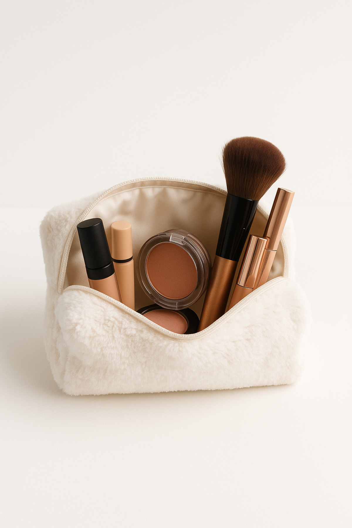 Pazar Kapısı Peluş Yumuşacık Makyaj Çantası - Kozmetik Organizeri