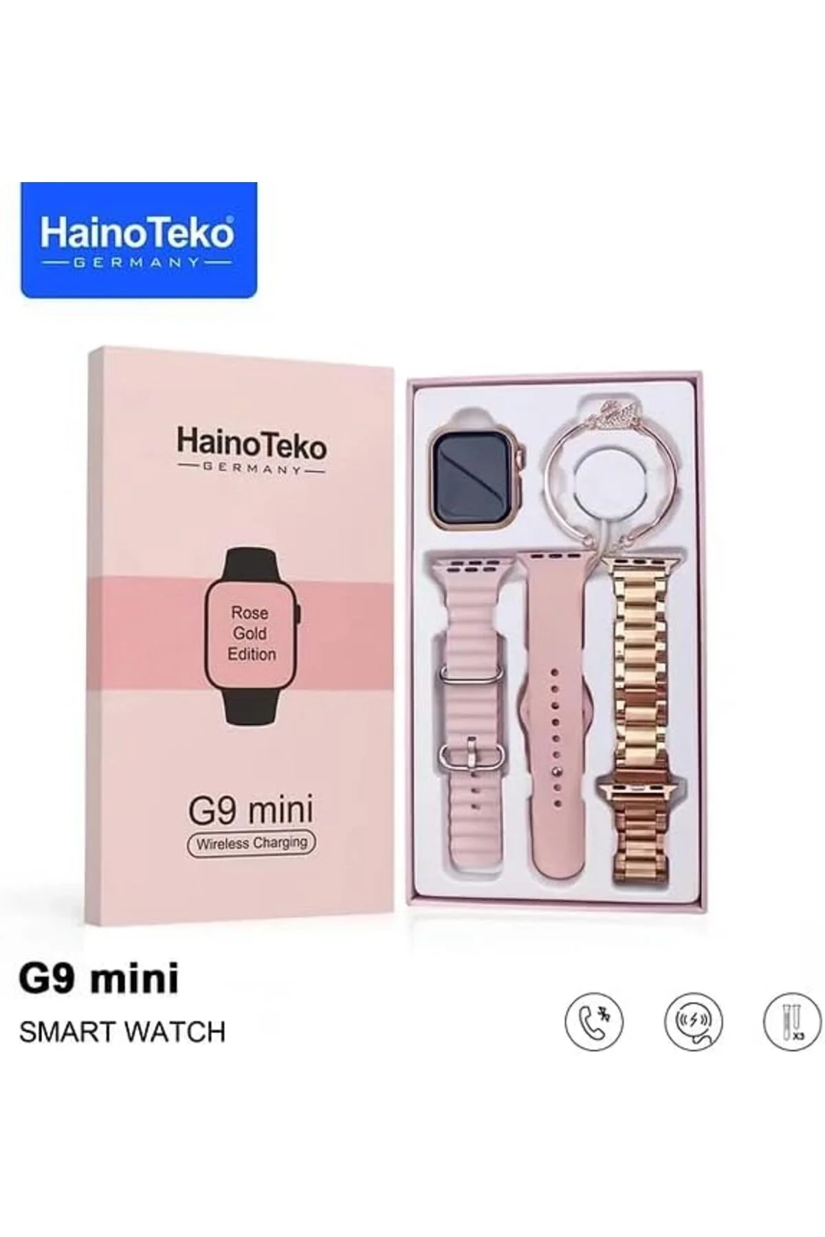 Pembe Akıllı Bileklik, Nabız ve Uyku Takibi, Sesli Görüşme ve Suya Dayanıklı Özellikli Kadın Saati