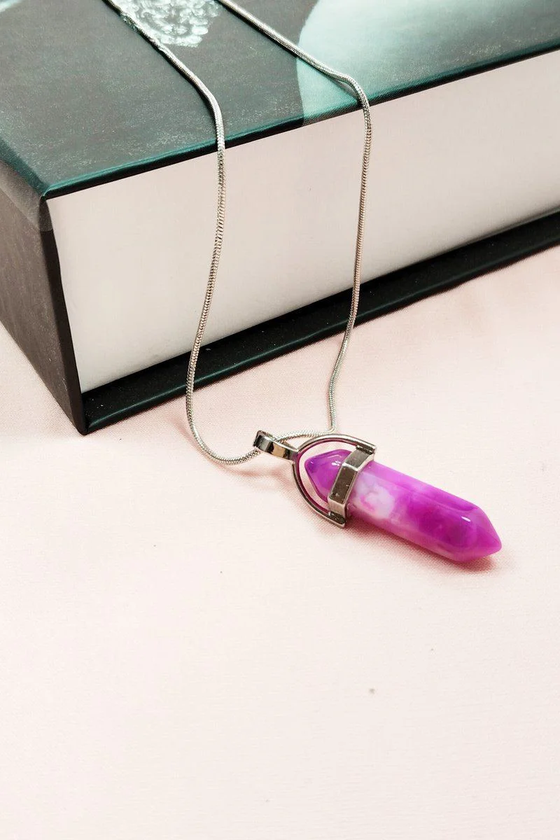 Pembe Akit Doğal Taşlı El Yapımı Kolye - 3,5 cm Uç 20 cm Zincir Kutulu Fiyatı, Yorumları ve Özellikleri