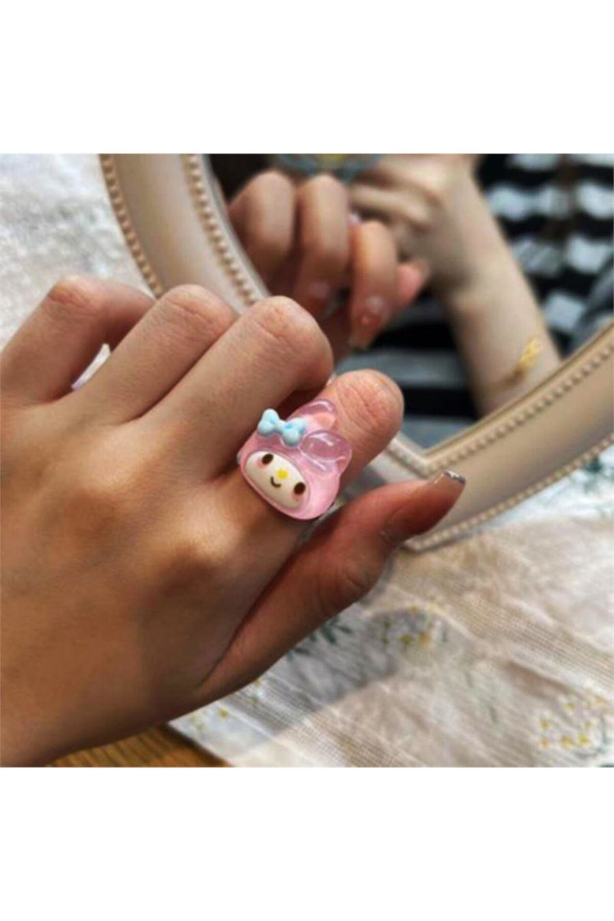 Pembe Anime Fantasy Magic Melody Face Yüzük