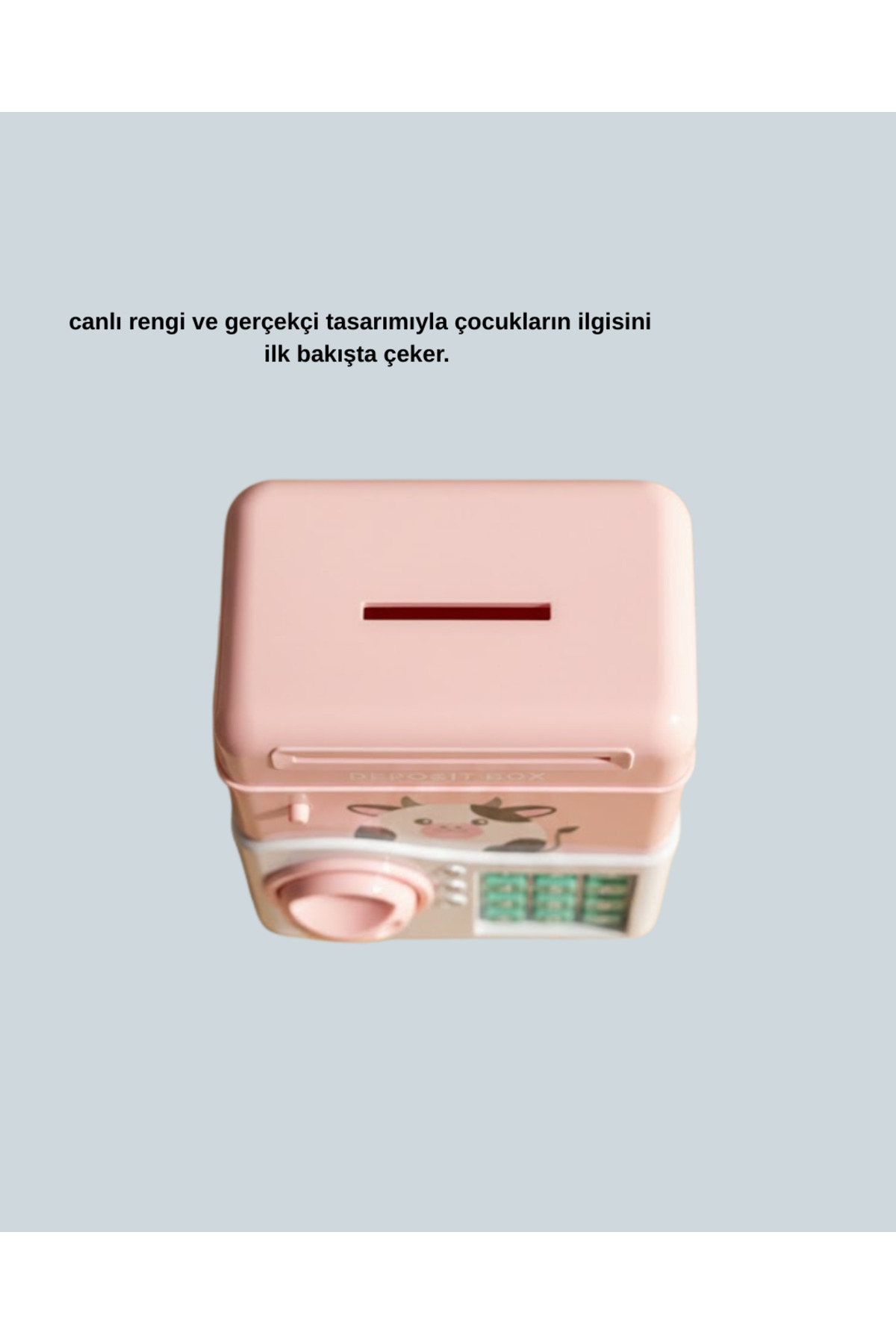 Pembe ATM Kasa Görünümlü Elektronik Şifreli Çocuk Kumbarası - Lis