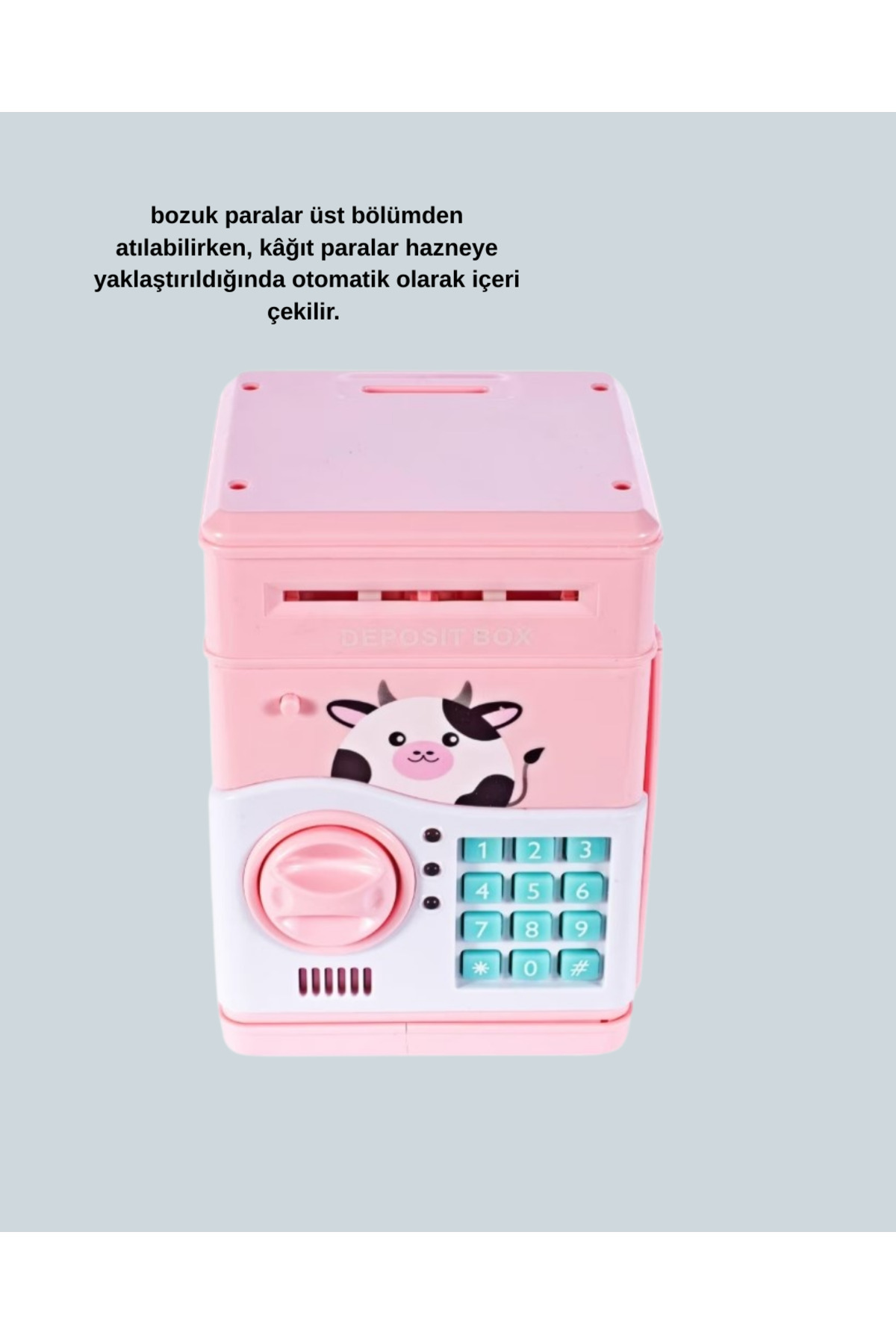 Pembe ATM Kasa Görünümlü Elektronik Şifreli Çocuk Kumbarası - Lis