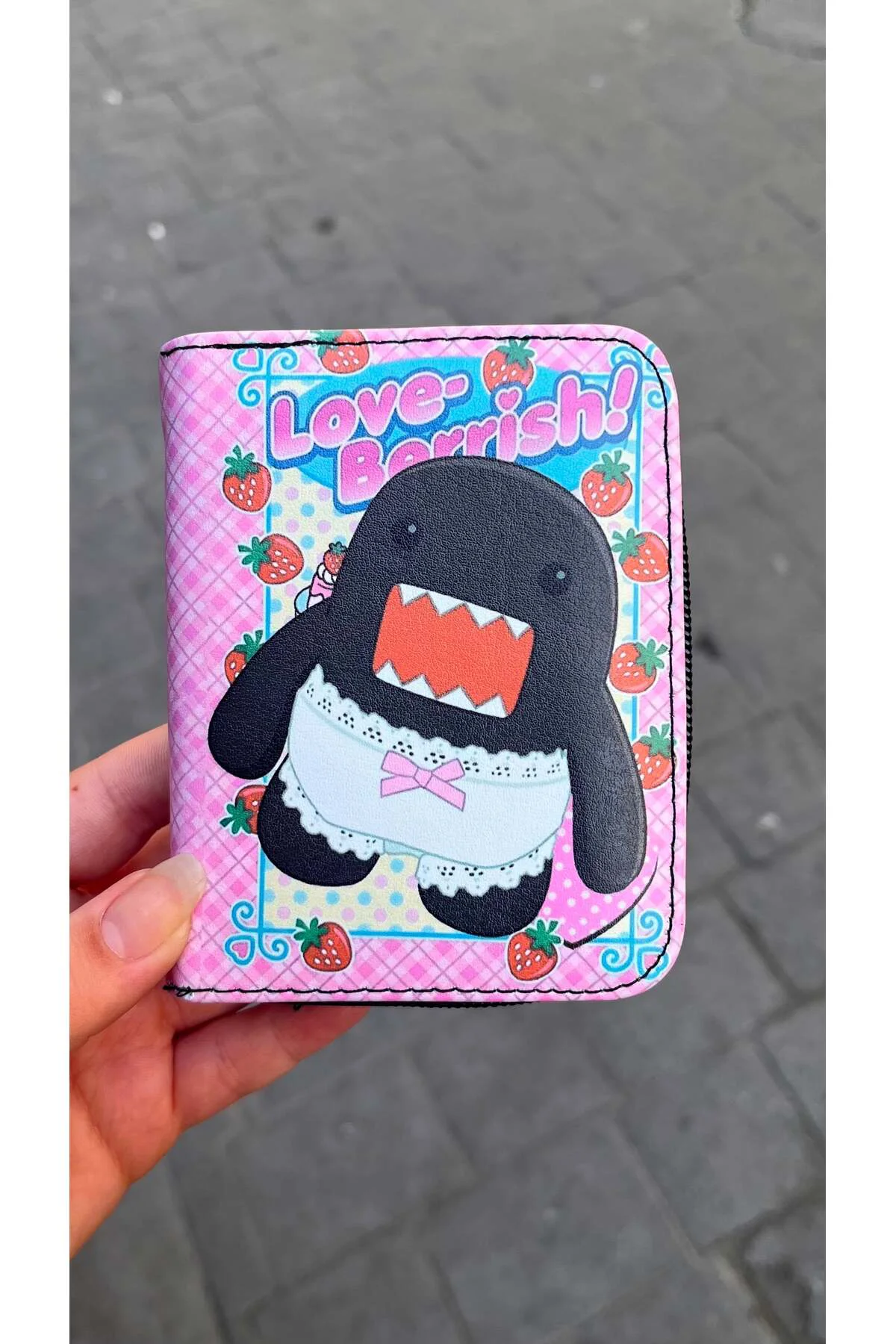 Pembe Baby Domo Kun Lover Berrish! Unisex Cüzdan