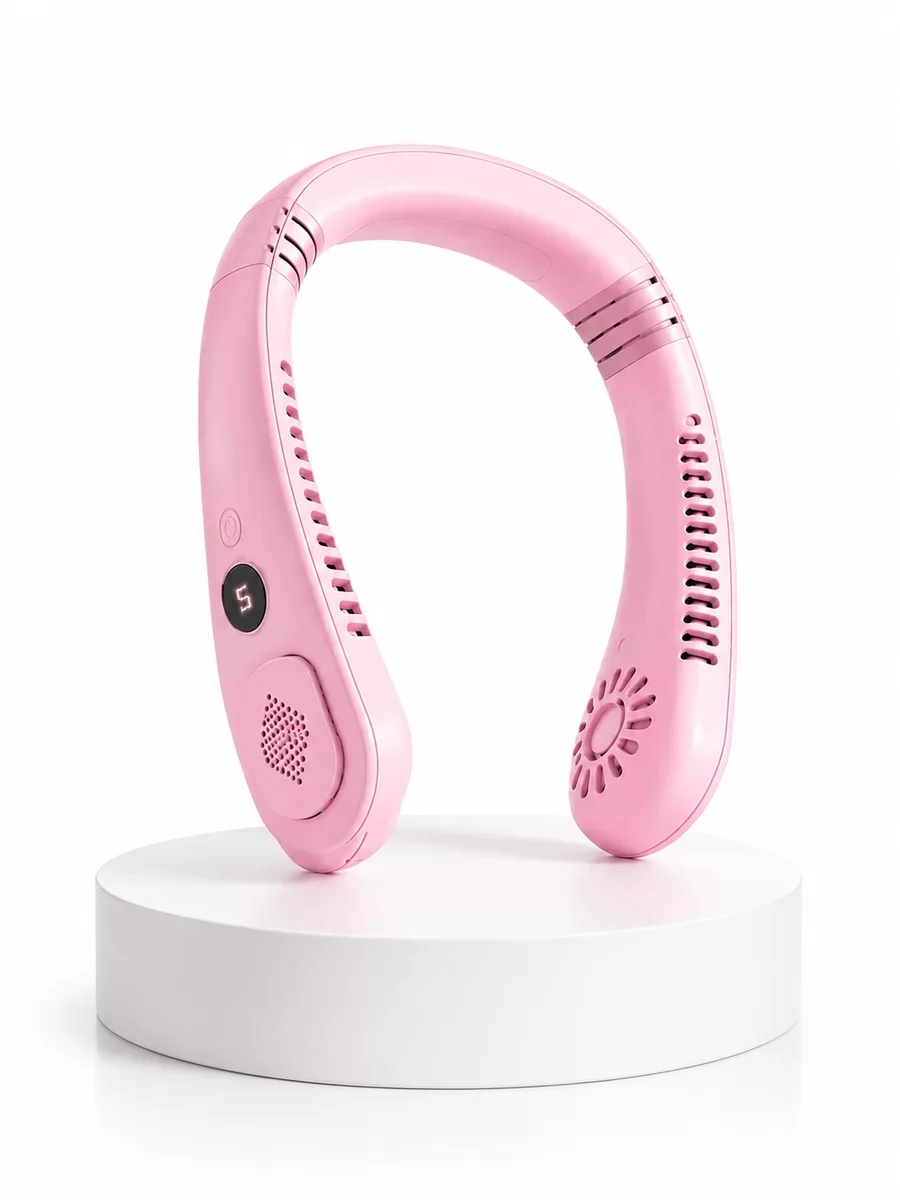 Pembe Boyun Fanı Kablosuz Taşınabilir Sessiz Çalışan Kişisel Serinletici Fan