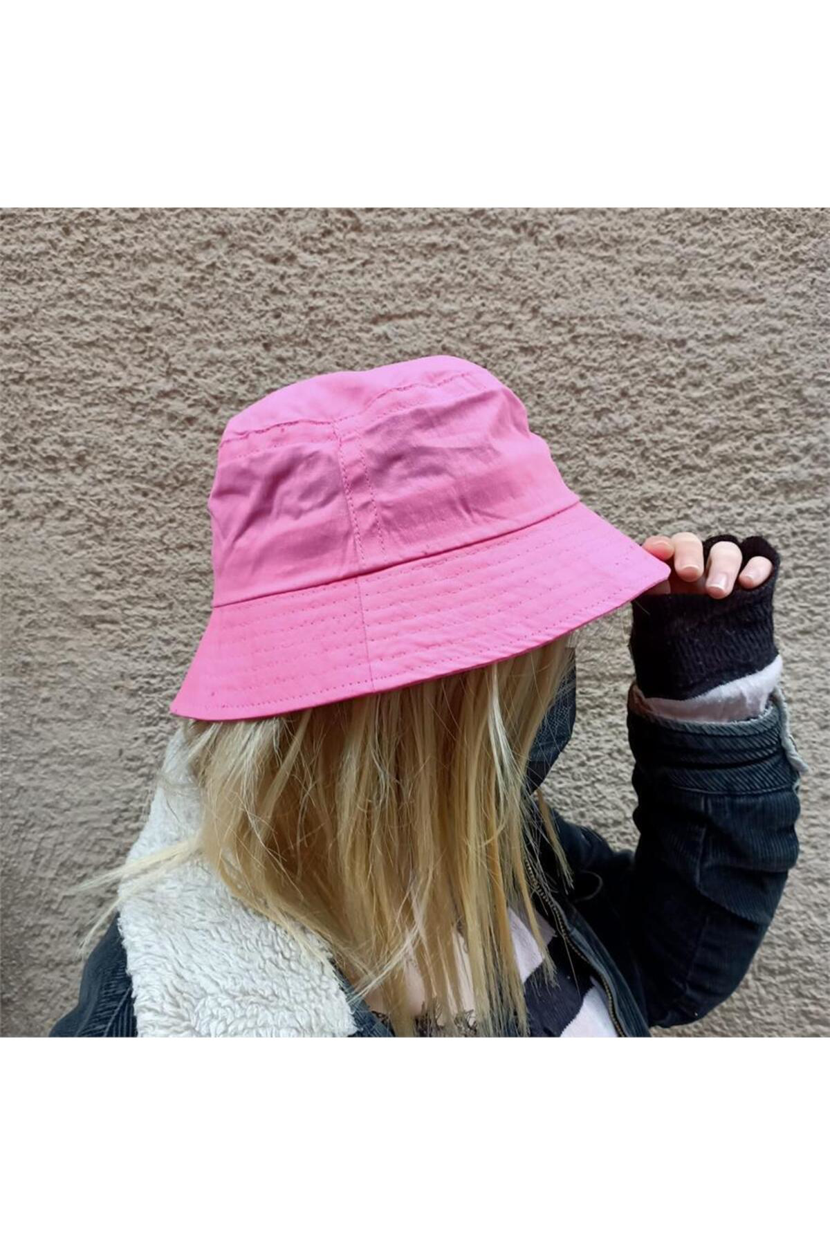 Pembe Bucket Şapka