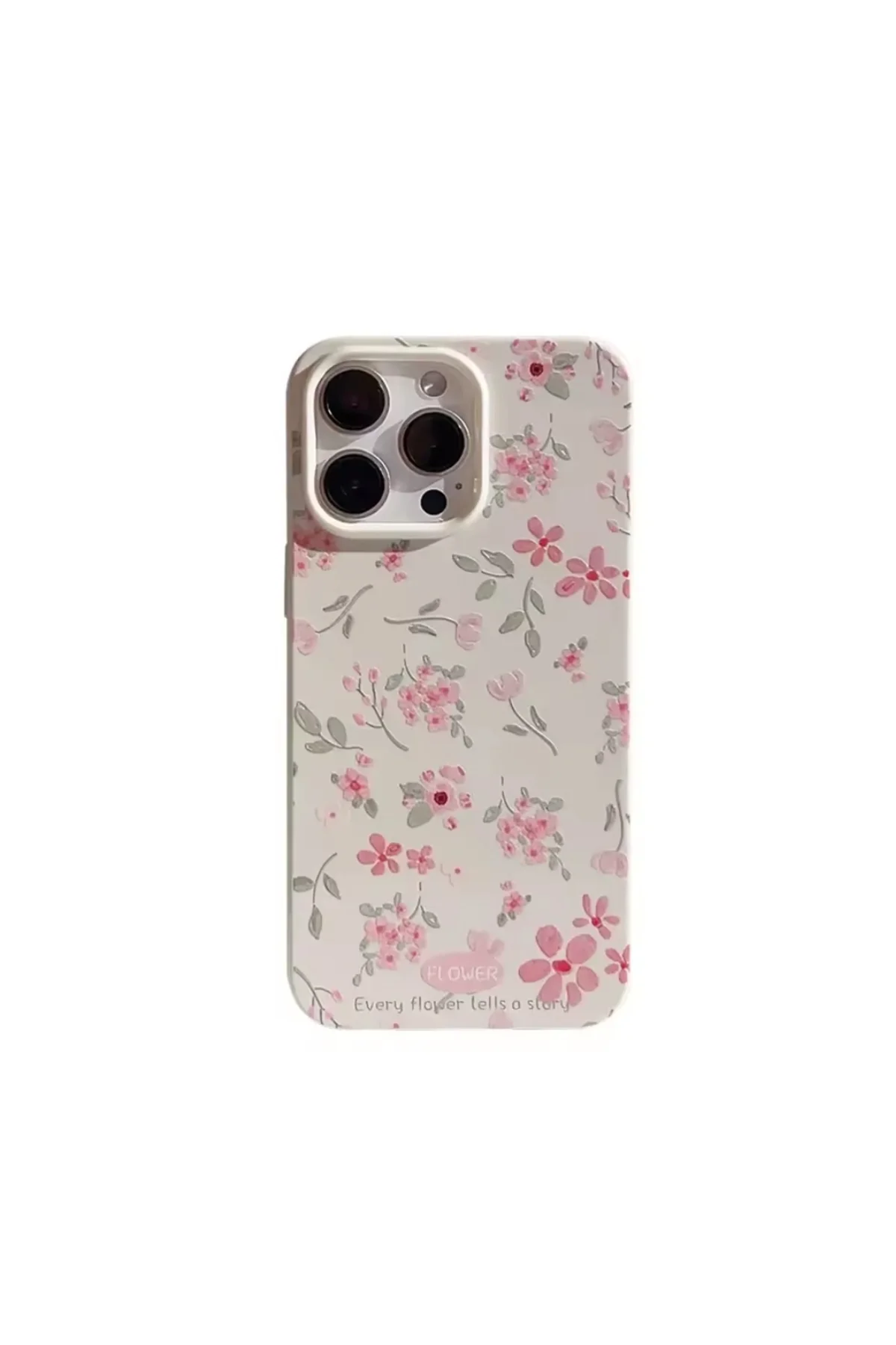 Pembe Çiçek Baskılı iPhone 13 Telefon Kılıfı