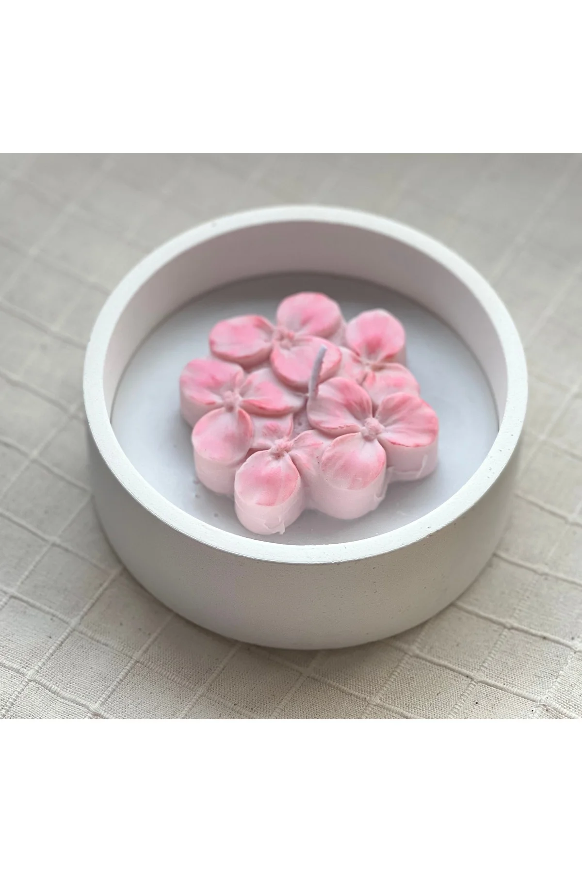 Pembe Çiçek Mum Taş tozu Kase 400gr Fiyatı, Yorumları ve Özellikleri