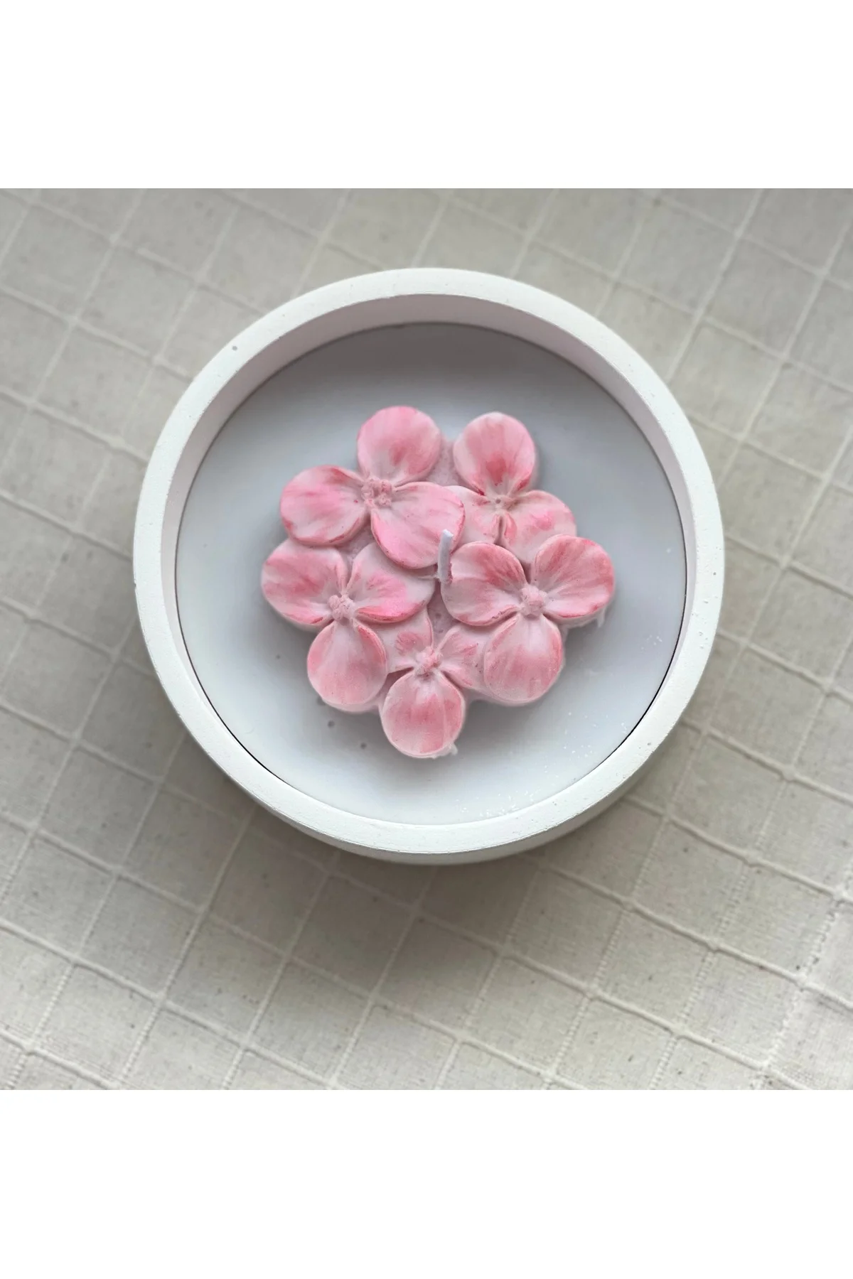 Pembe Çiçek Mum Taş tozu Kase 400gr Fiyatı, Yorumları ve Özellikleri