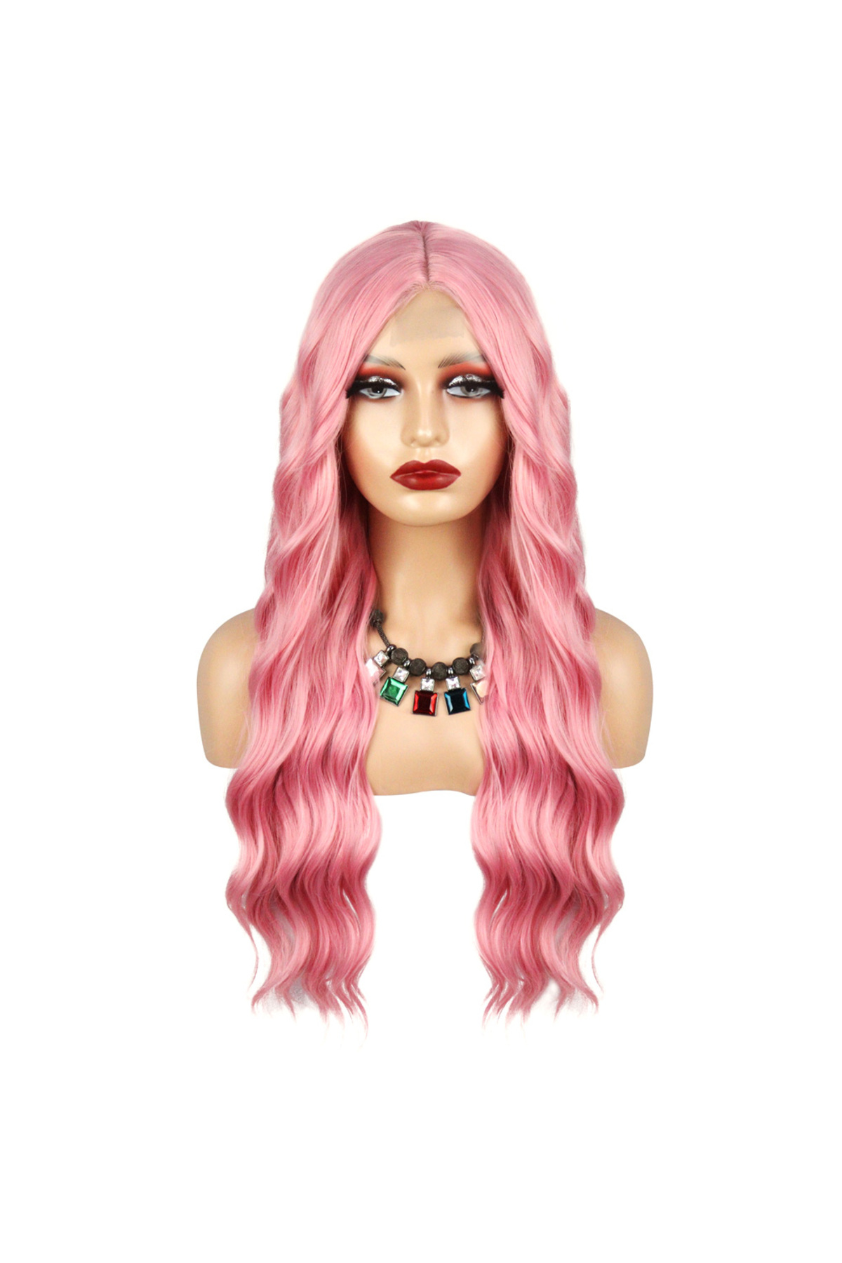 Defnada Pembe Dalgalı Tül Peruk